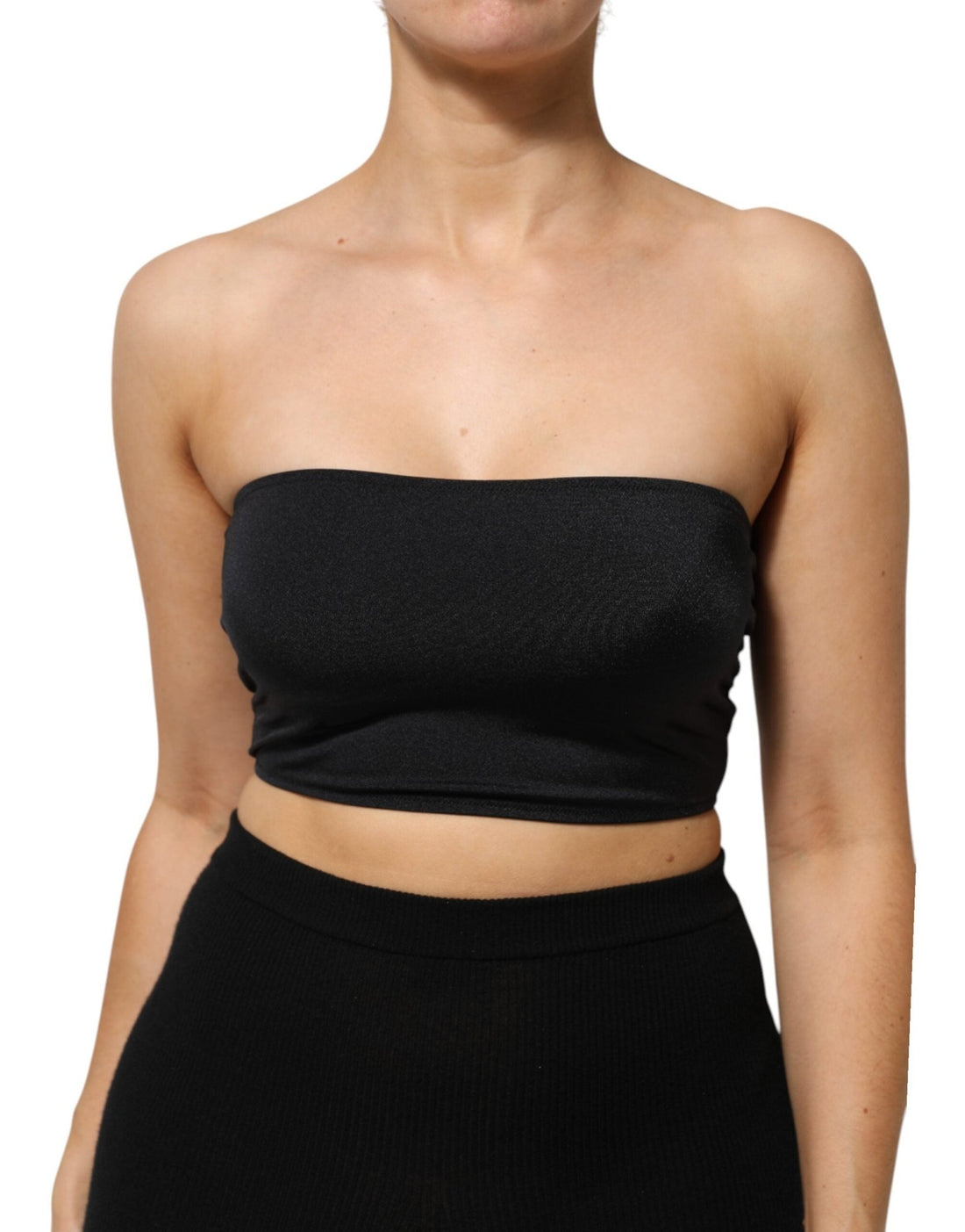 Dolce & Gabbana Black Nylon Blend Bandeau Strapless Tube Top - RIMODA