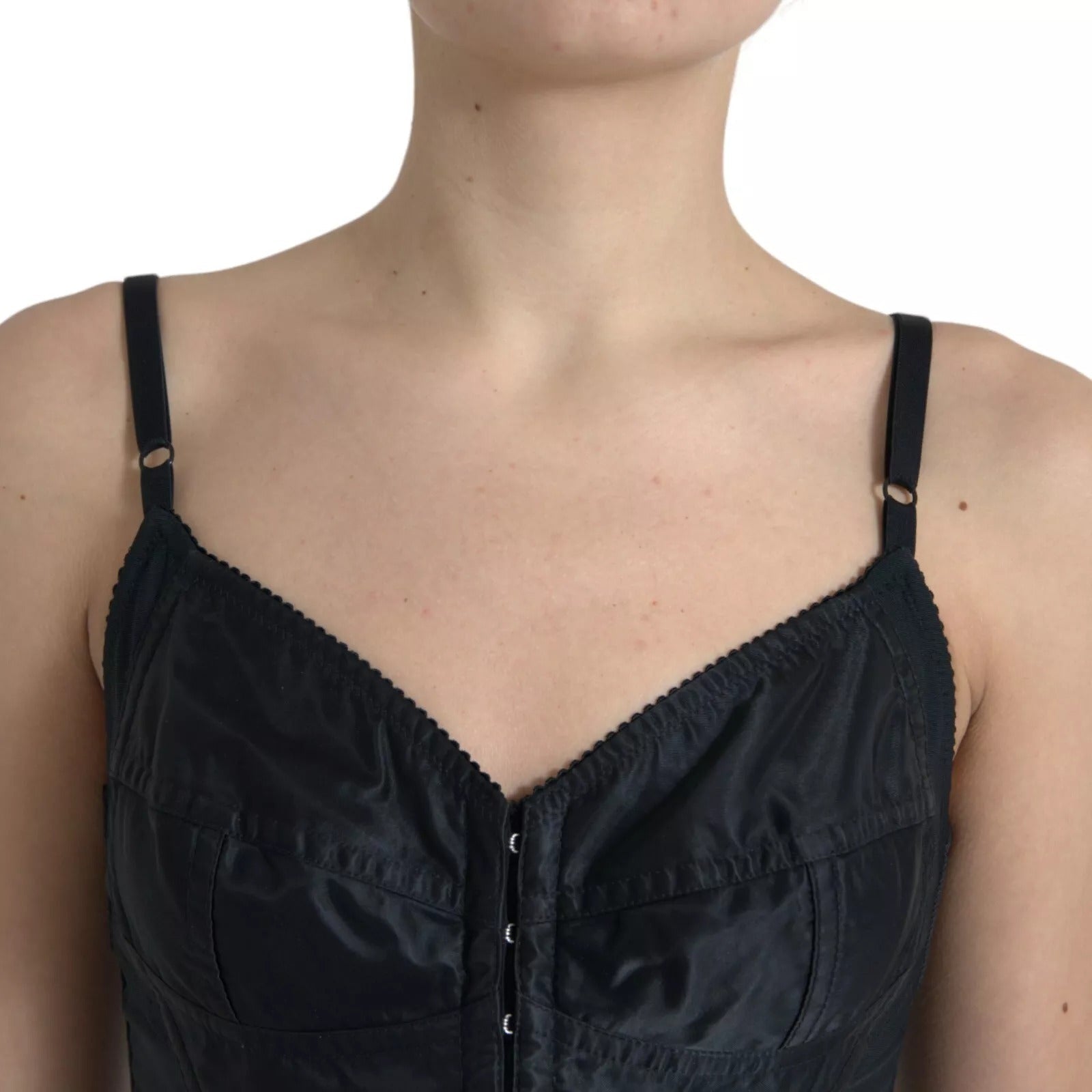 Dolce & Gabbana Black Nylon Bodycon Corset Bustier Mini Dress - RIMODA