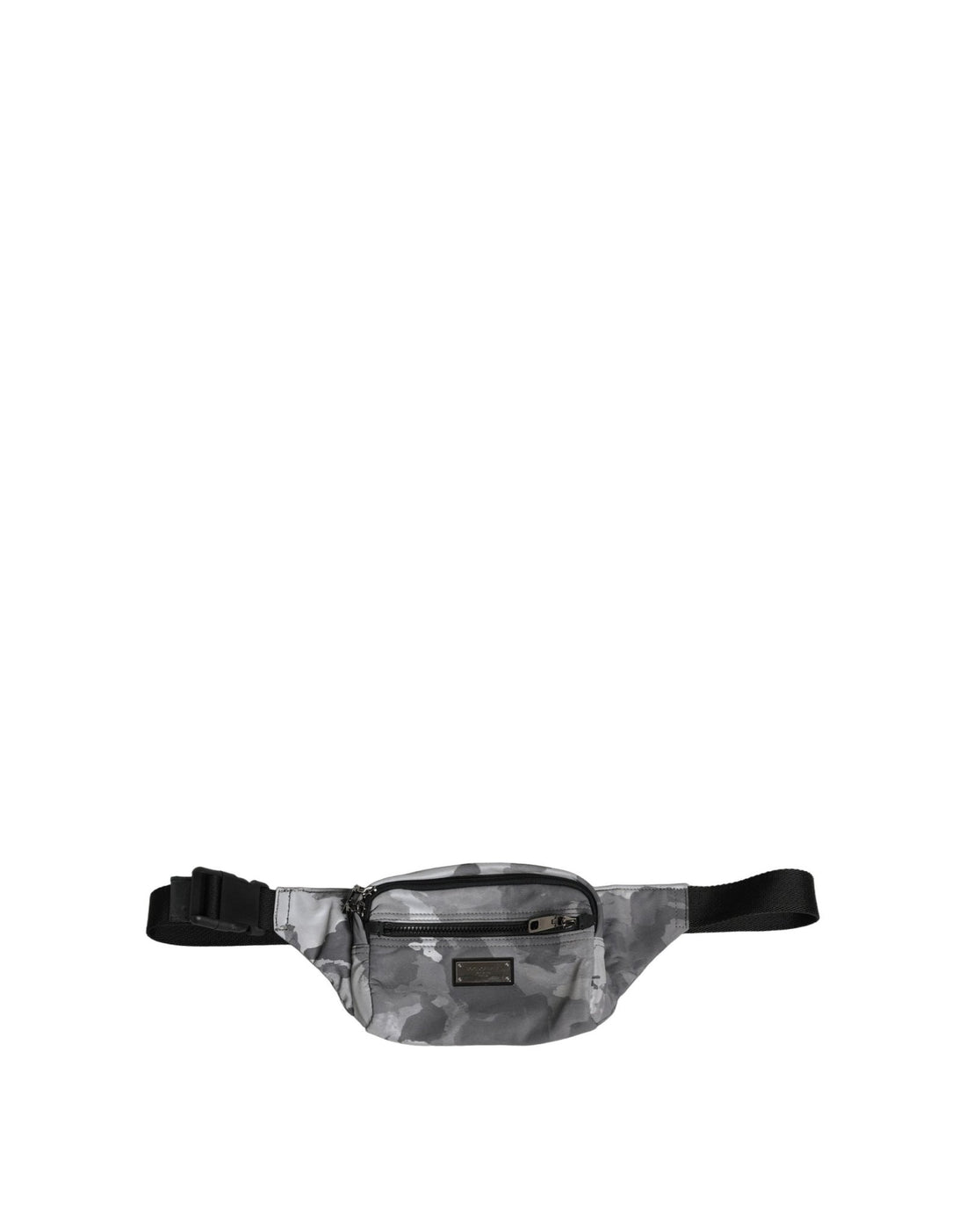 Dolce & Gabbana Black Nylon Brass Plate Camouflage Waist Fanny Pack Bag - RIMODA
