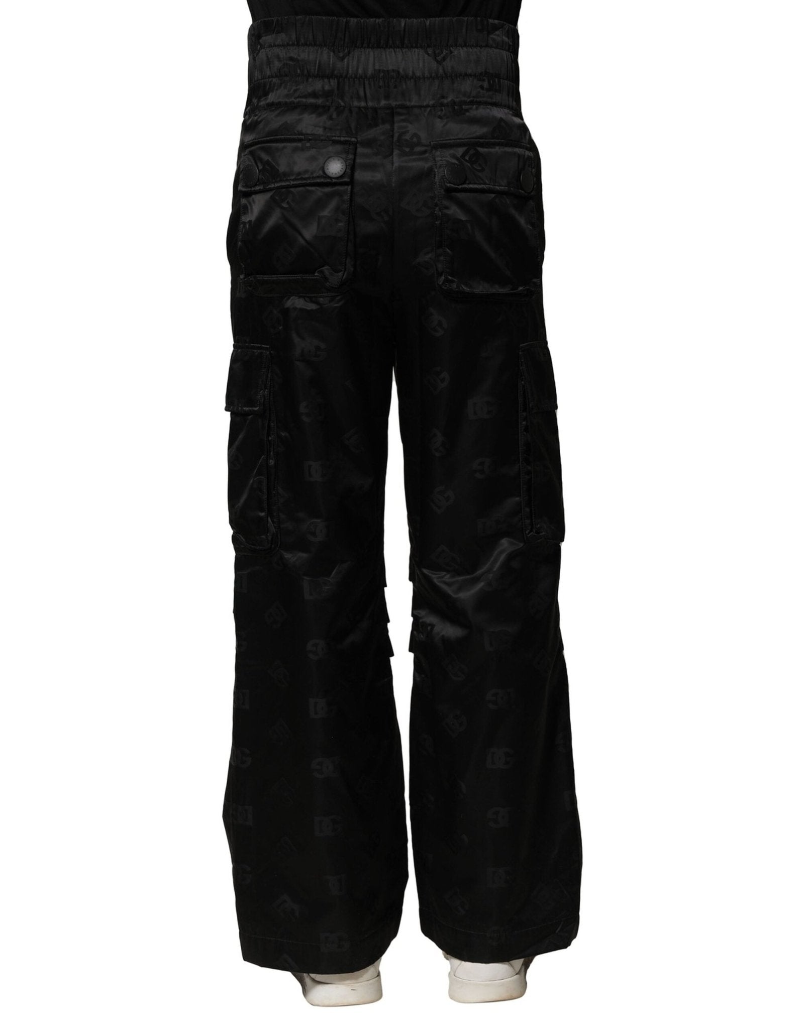 Dolce & Gabbana Black Nylon DG Logo Straight Pants - RIMODA