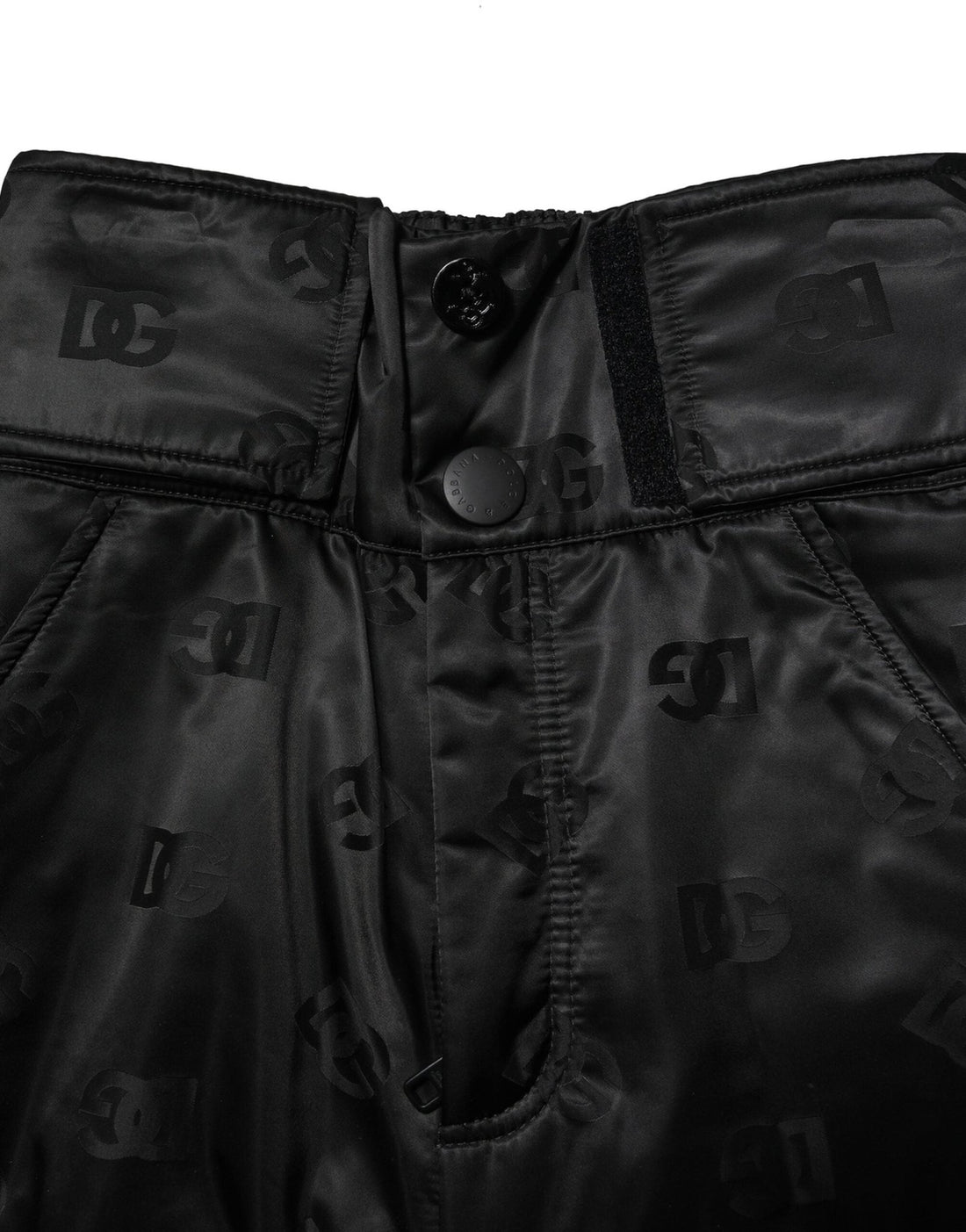Dolce & Gabbana Black Nylon DG Logo Straight Pants - RIMODA