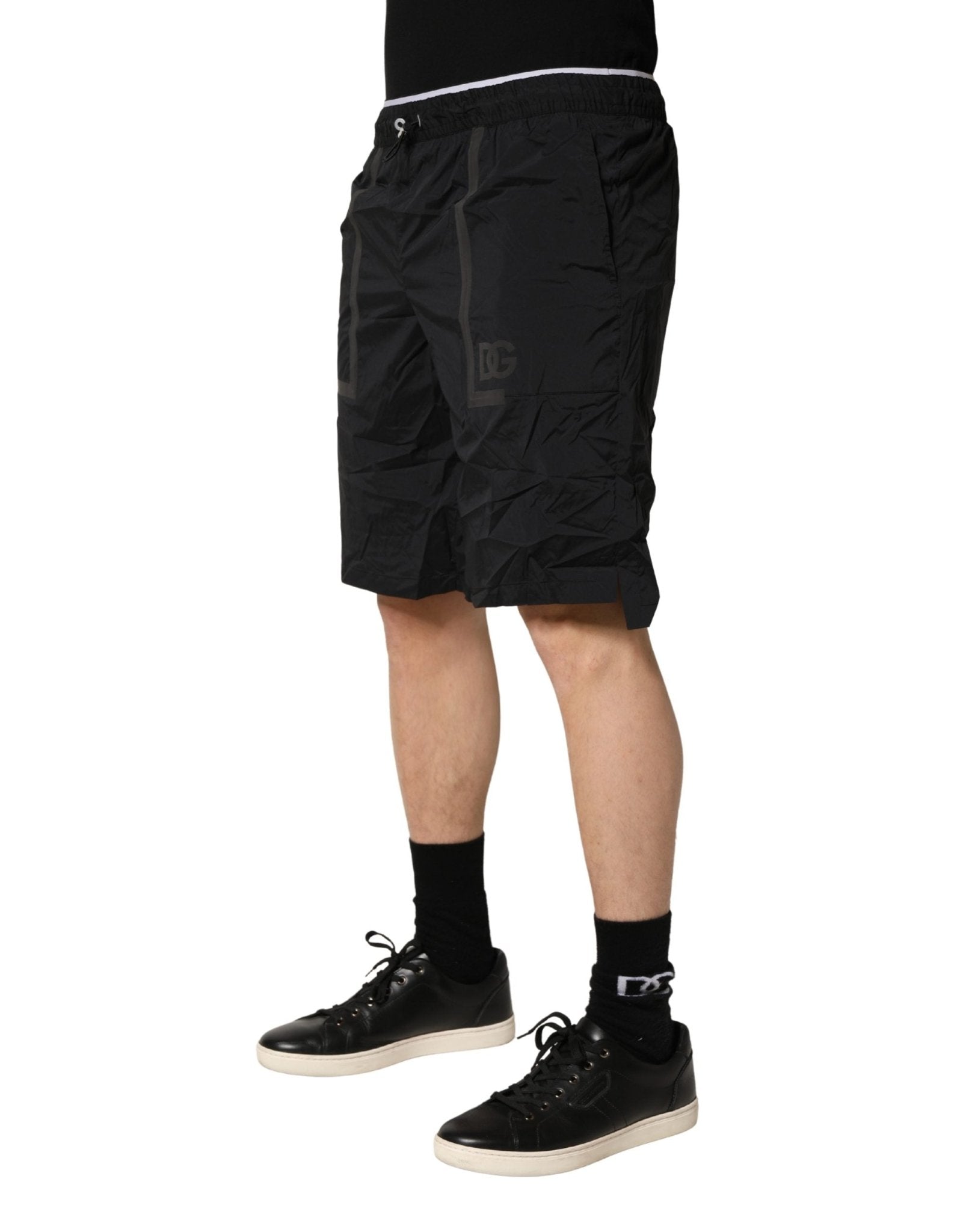 Dolce & Gabbana Black Nylon Elastic Waist Swim Shorts Swimwear - RIMODA