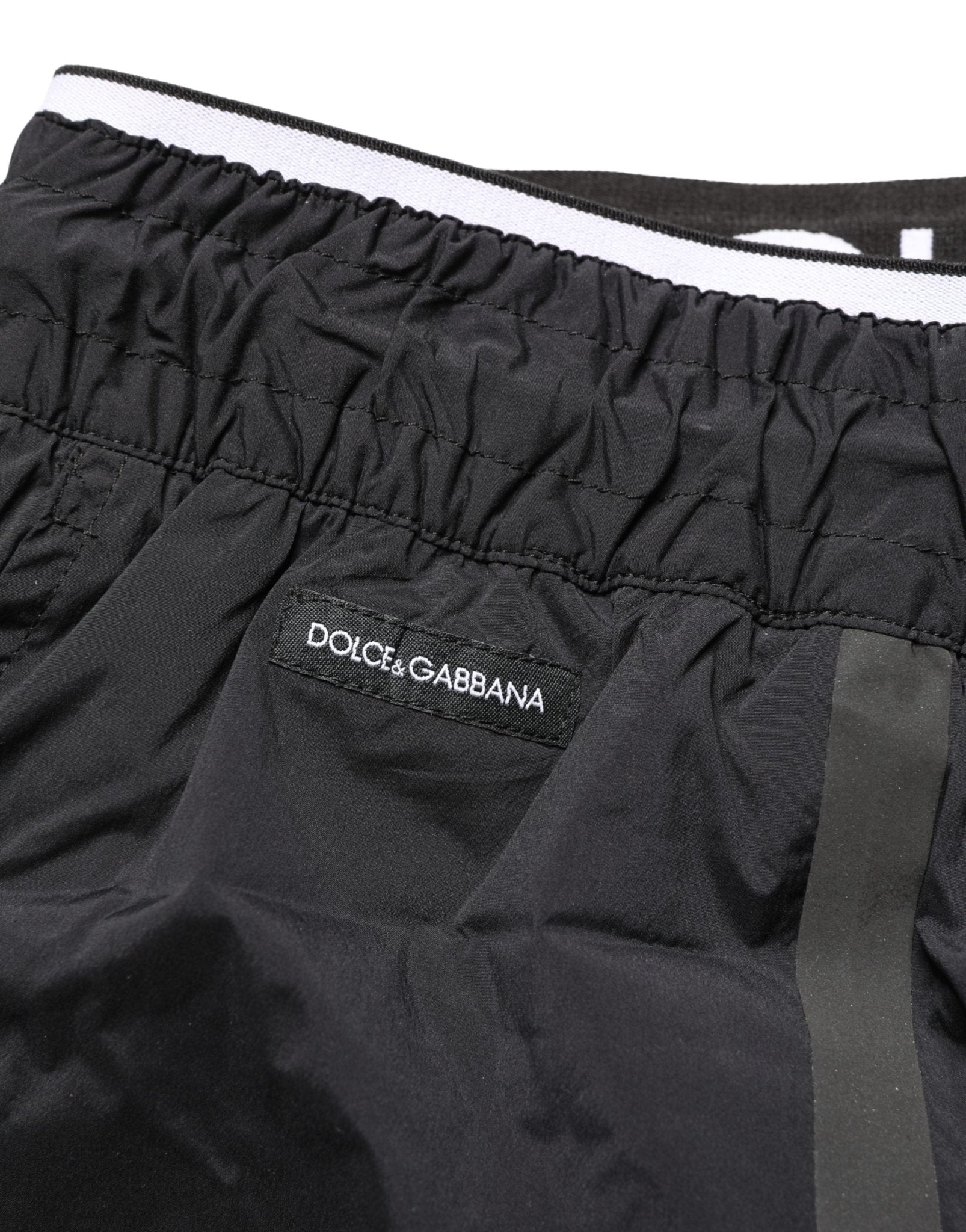Dolce & Gabbana Black Nylon Elastic Waist Swim Shorts Swimwear - RIMODA
