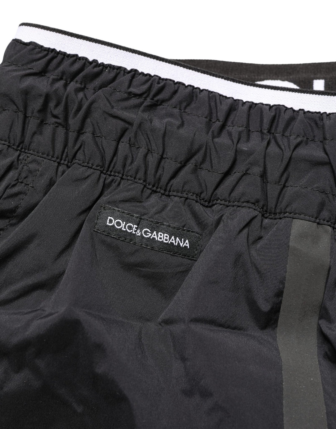 Dolce & Gabbana Black Nylon Elastic Waist Swim Shorts Swimwear - RIMODA