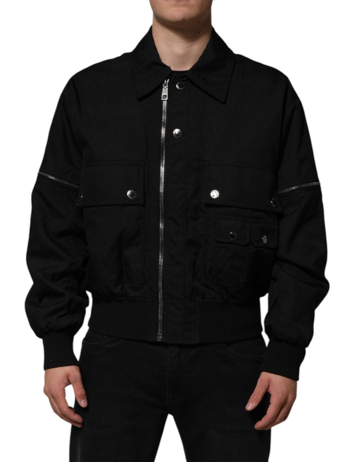 Dolce & Gabbana Black Nylon Full Zip Blouson Bomber Jacket - RIMODA