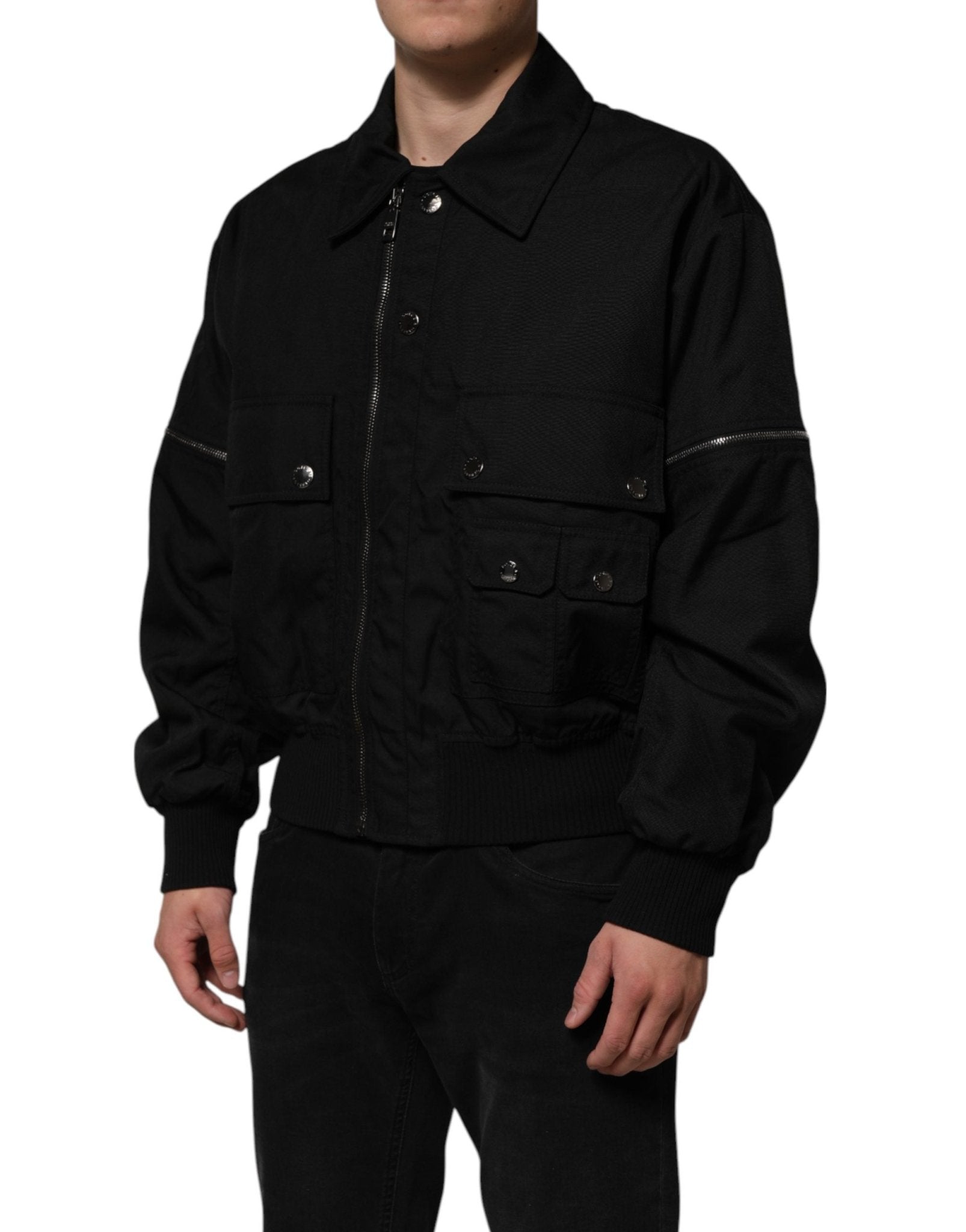 Dolce & Gabbana Black Nylon Full Zip Blouson Bomber Jacket - RIMODA