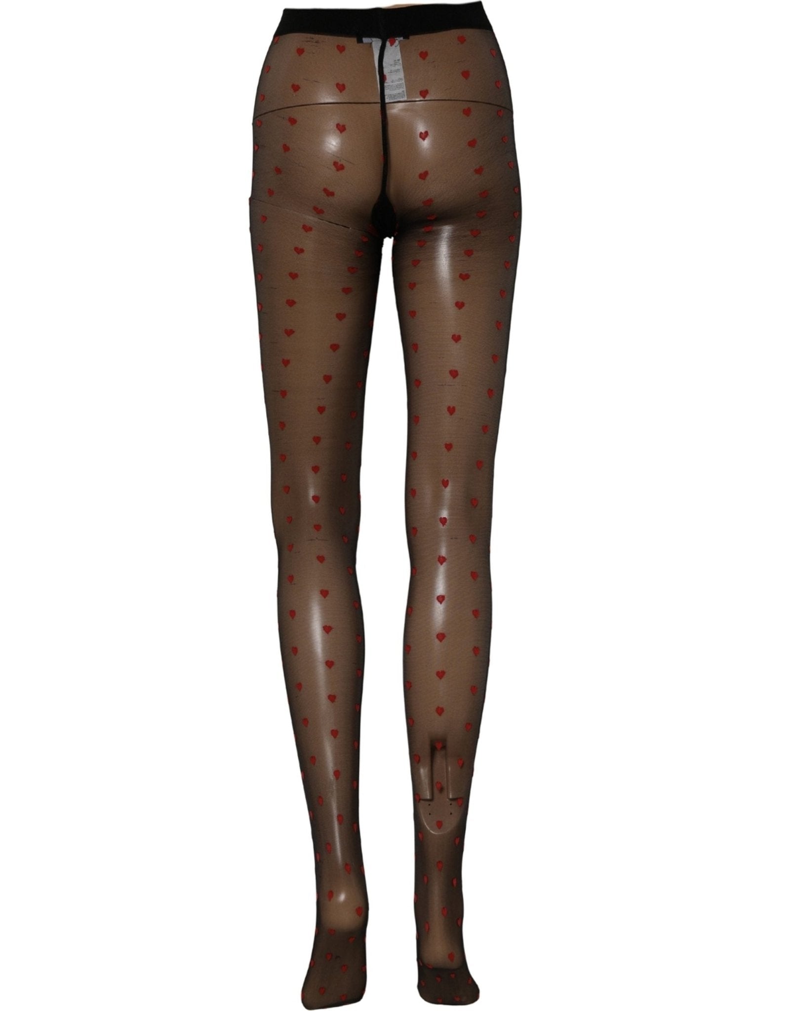Dolce & Gabbana Black Nylon Hearts Tights Stocking Pantyhose Socks - RIMODA