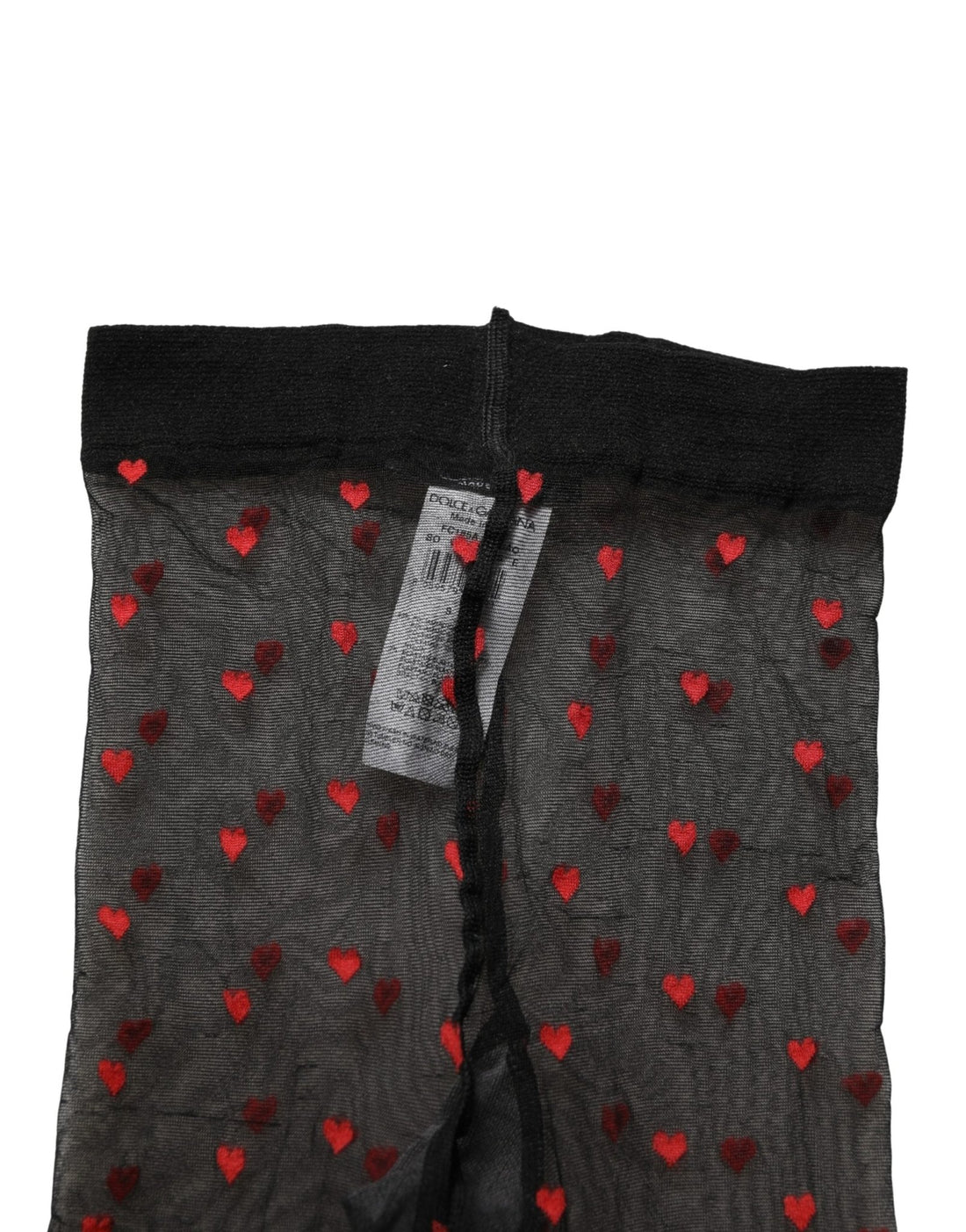Dolce & Gabbana Black Nylon Hearts Tights Stocking Pantyhose Socks - RIMODA