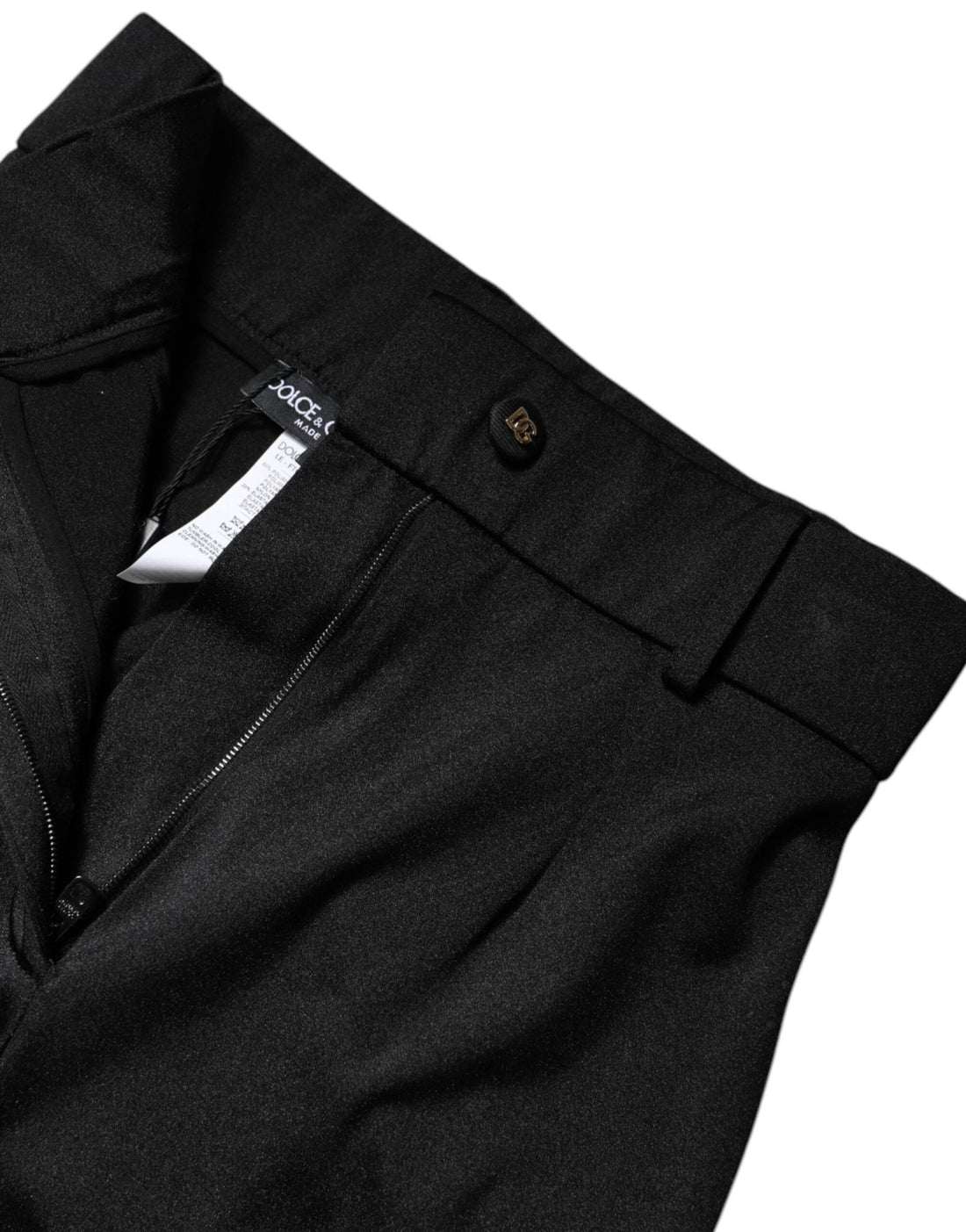 Dolce & Gabbana Black Nylon High Waist Slim Fit Pants - RIMODA