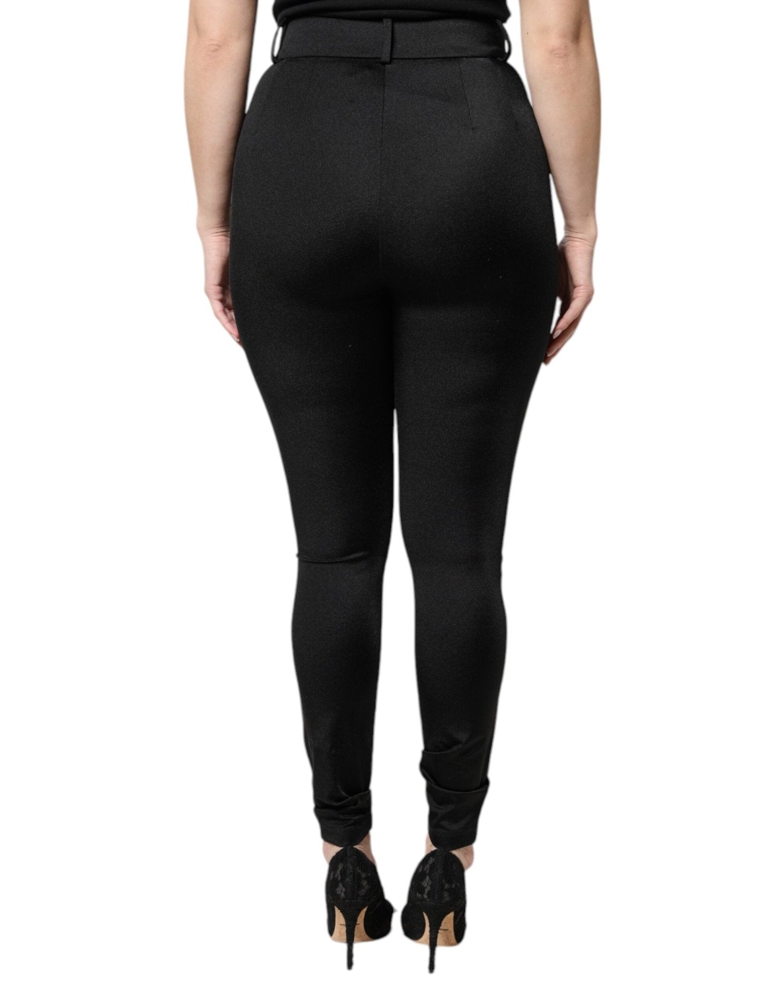 Dolce & Gabbana Black Nylon Leggings Stretch Pants - RIMODA