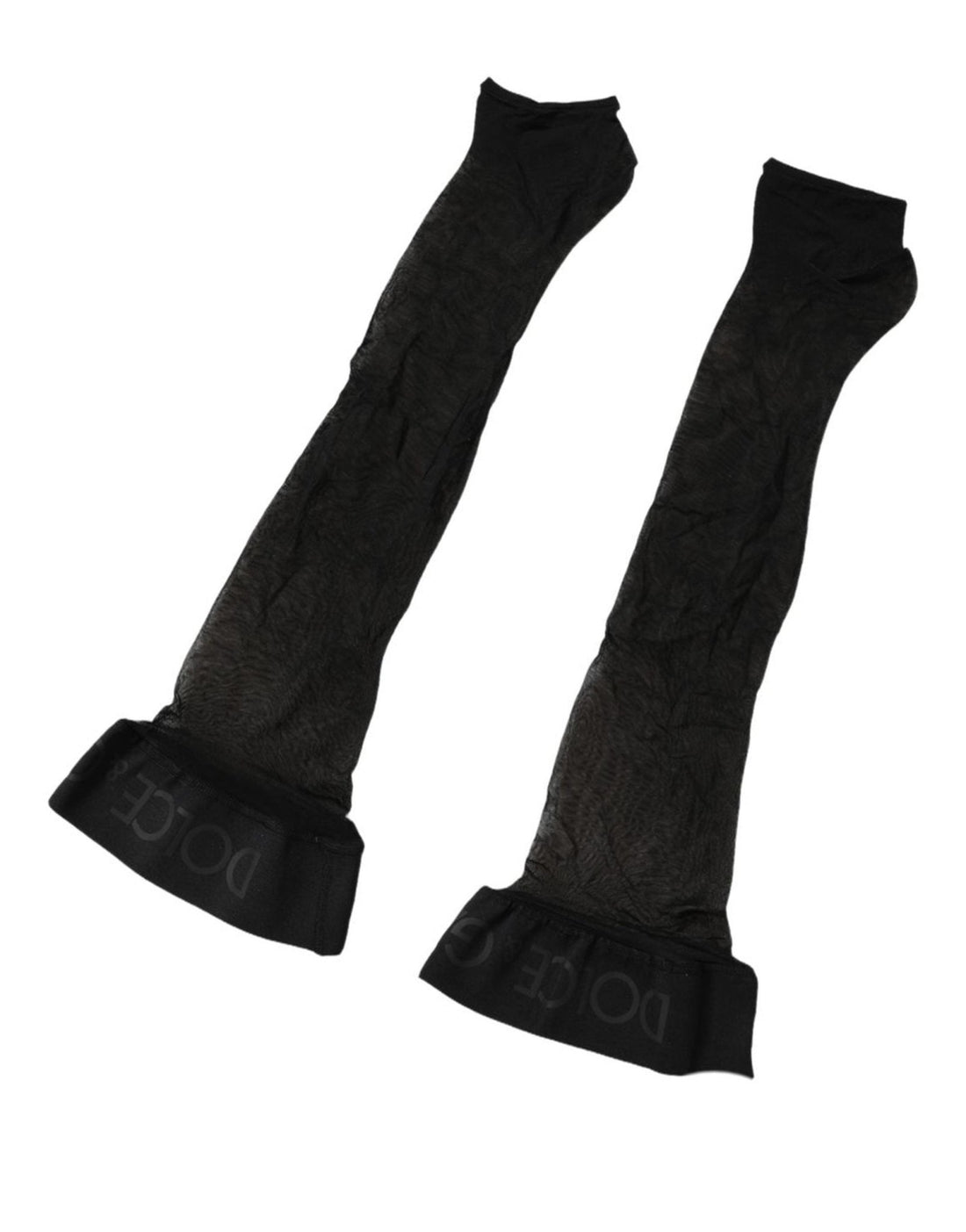 Dolce & Gabbana Black Nylon Logo Calf Long Women Accessory Socks - RIMODA