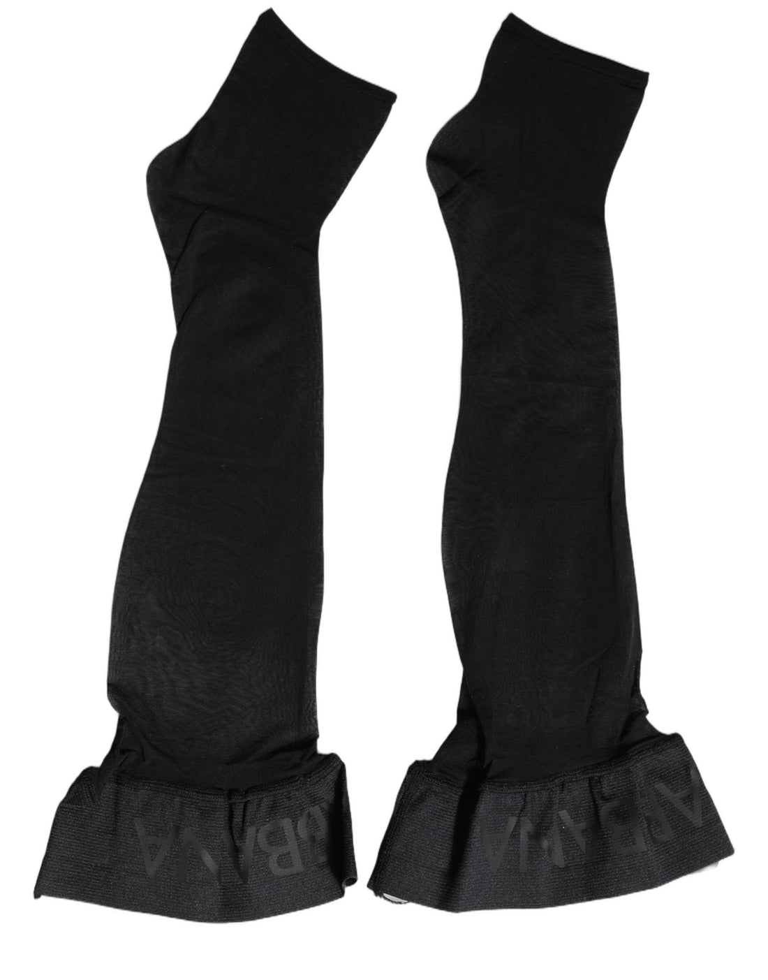 Dolce & Gabbana Black Nylon Logo Calf Long Women Accessory Socks - RIMODA