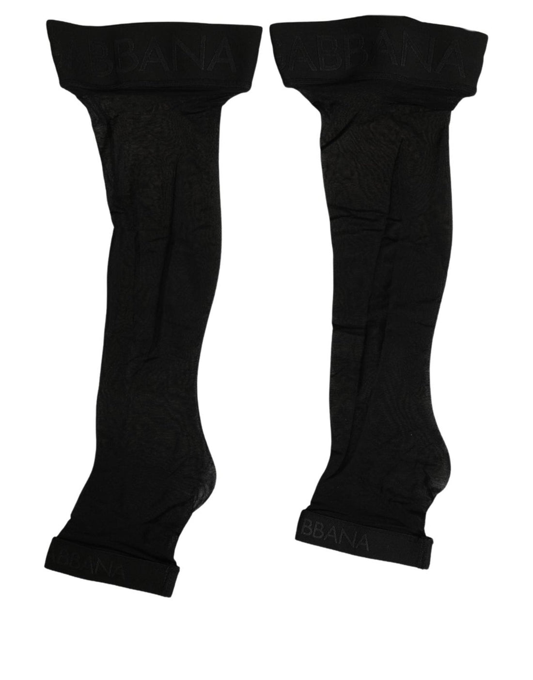 Dolce & Gabbana Black Nylon Logo Calf Long Women Accessory Socks - RIMODA