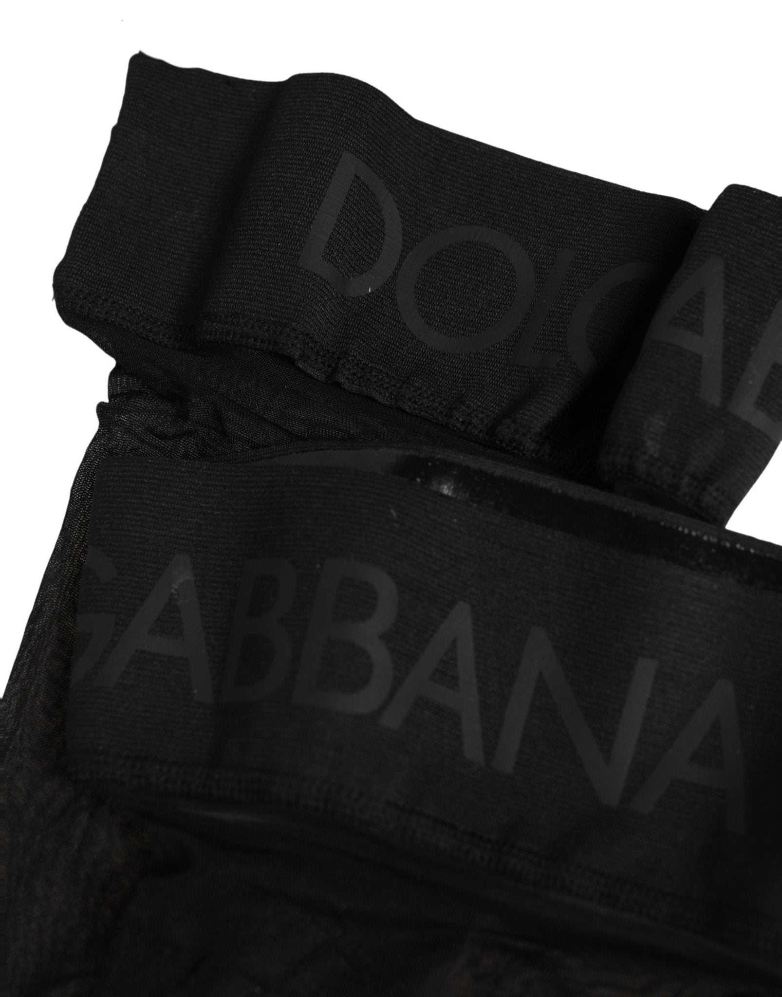 Dolce & Gabbana Black Nylon Logo Calf Long Women Accessory Socks - RIMODA