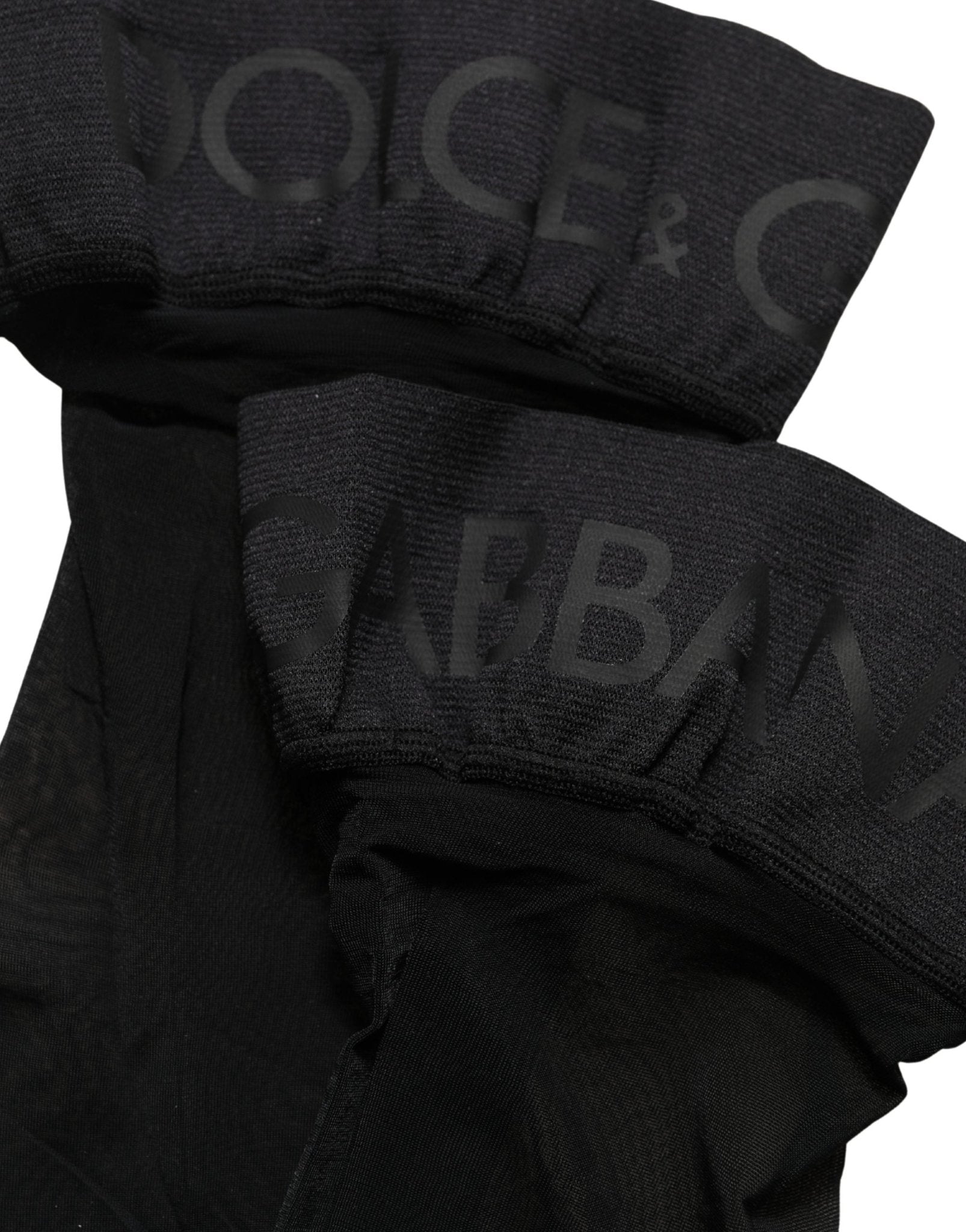 Dolce & Gabbana Black Nylon Logo Calf Long Women Accessory Socks - RIMODA