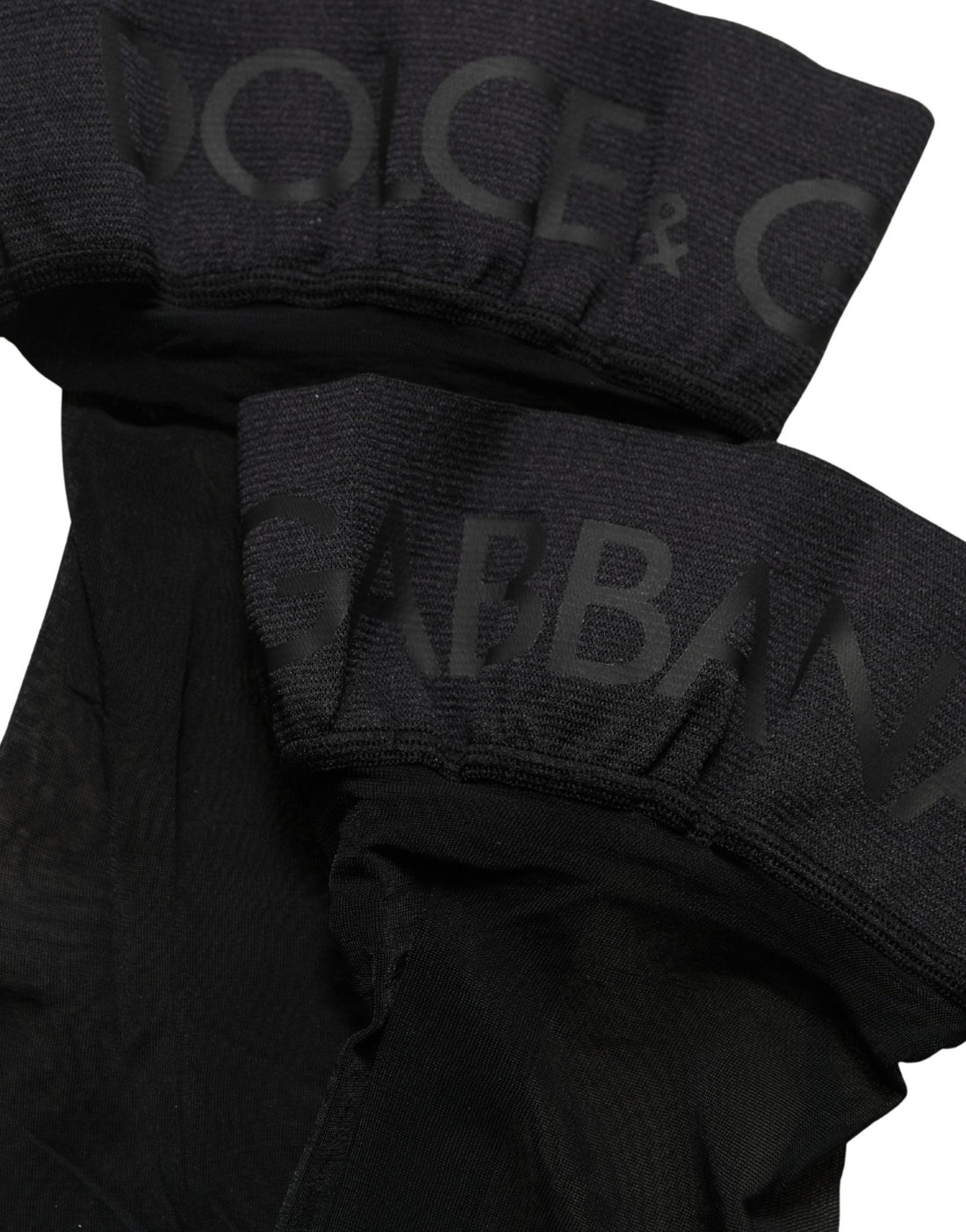 Dolce & Gabbana Black Nylon Logo Calf Long Women Accessory Socks - RIMODA