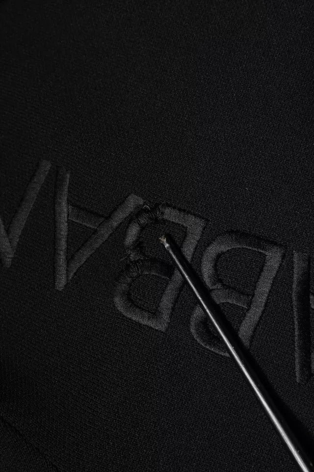 Dolce & Gabbana Black Nylon Logo Crew Neck Pullover Sweater - RIMODA