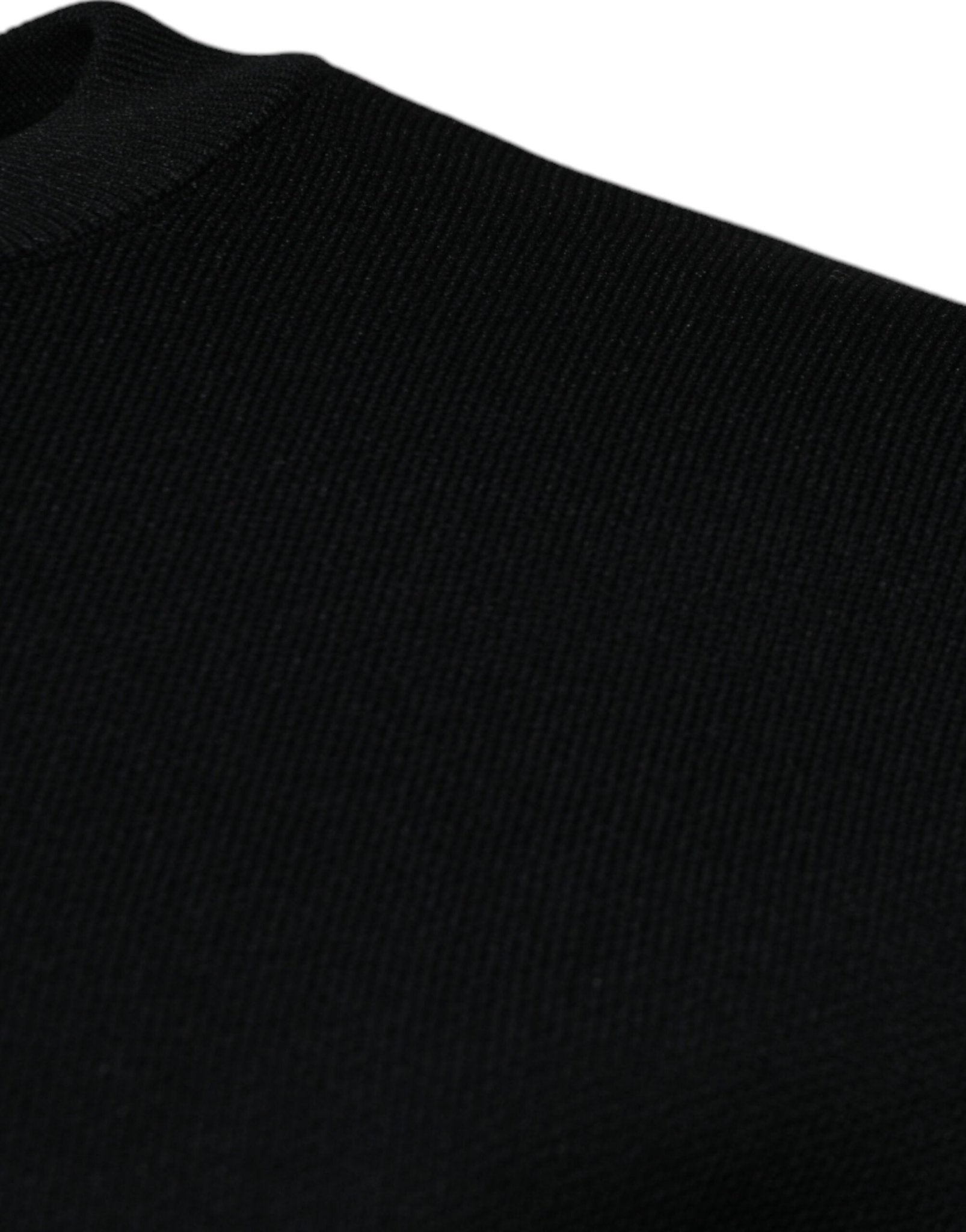 Dolce & Gabbana Black Nylon Logo Crew Neck Pullover Sweater - RIMODA