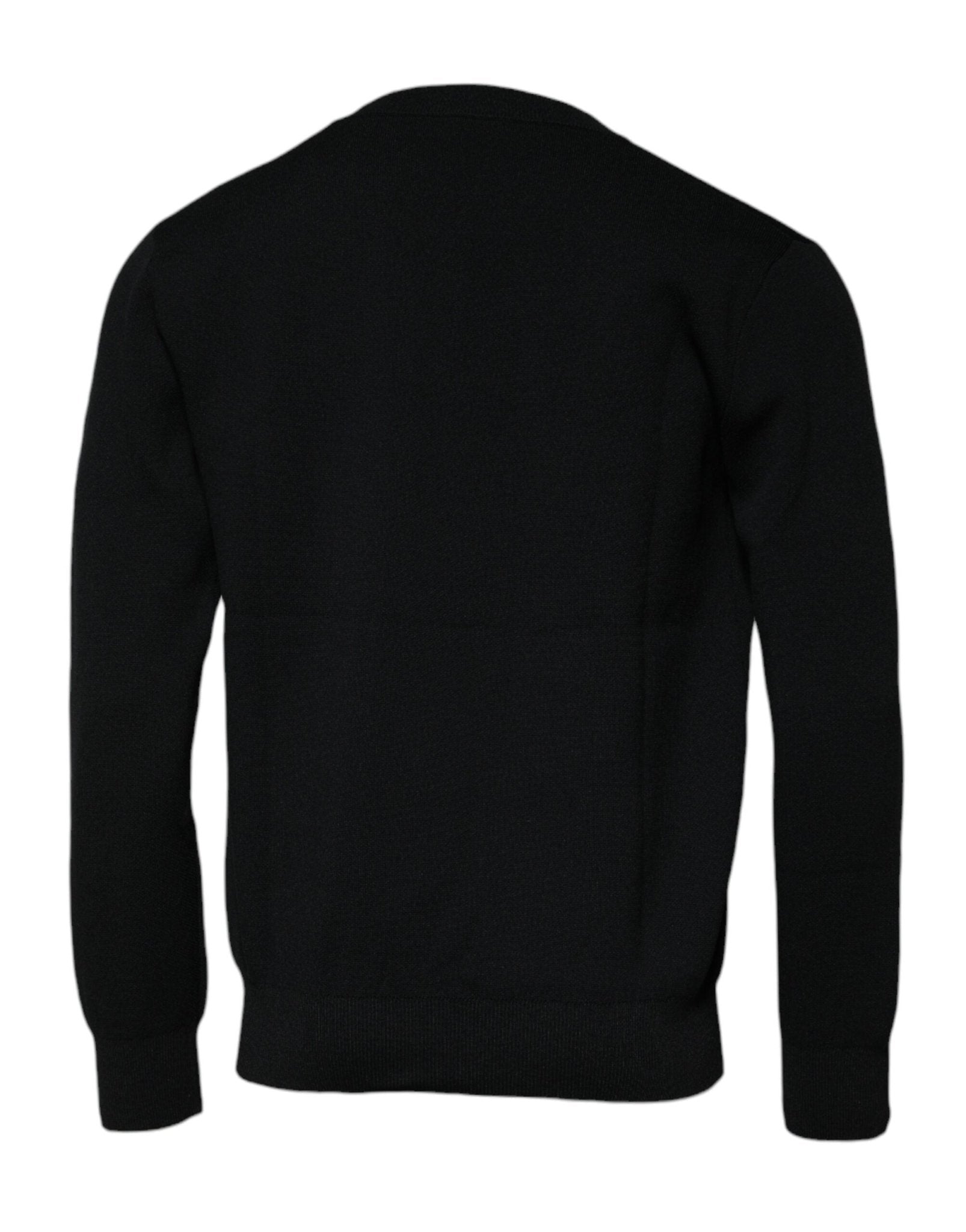 Dolce & Gabbana Black Nylon Logo Crew Neck Pullover Sweater - RIMODA