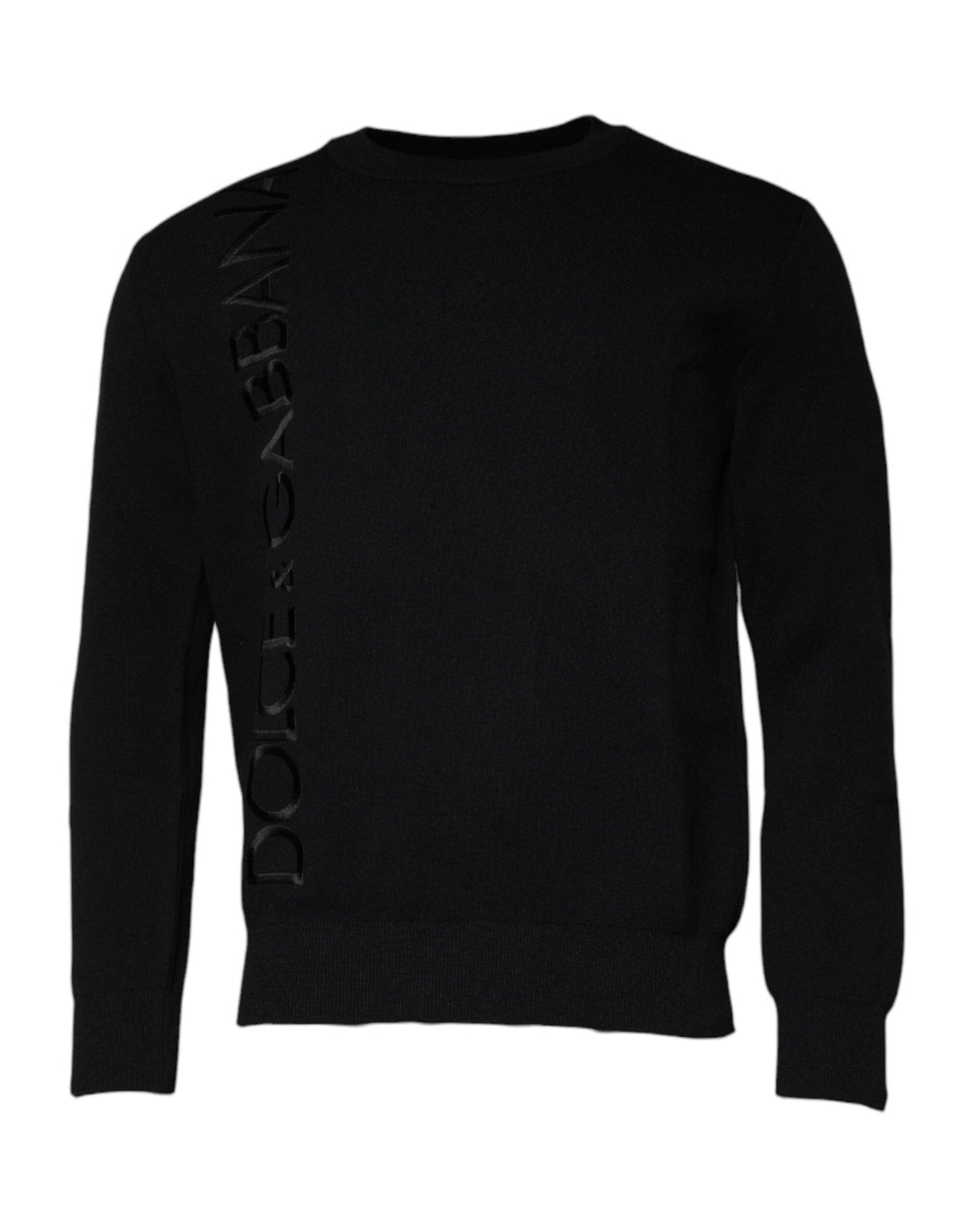 Dolce & Gabbana Black Nylon Logo Crew Neck Pullover Sweater - RIMODA