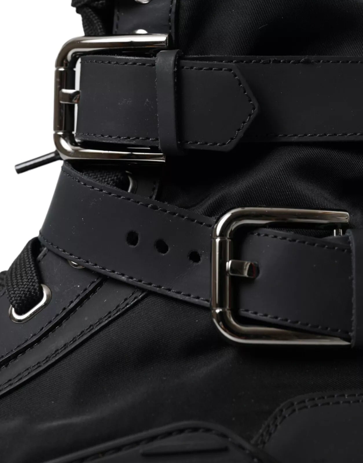 Dolce & Gabbana Black Nylon NS1 High Top Sneakers Shoes - RIMODA