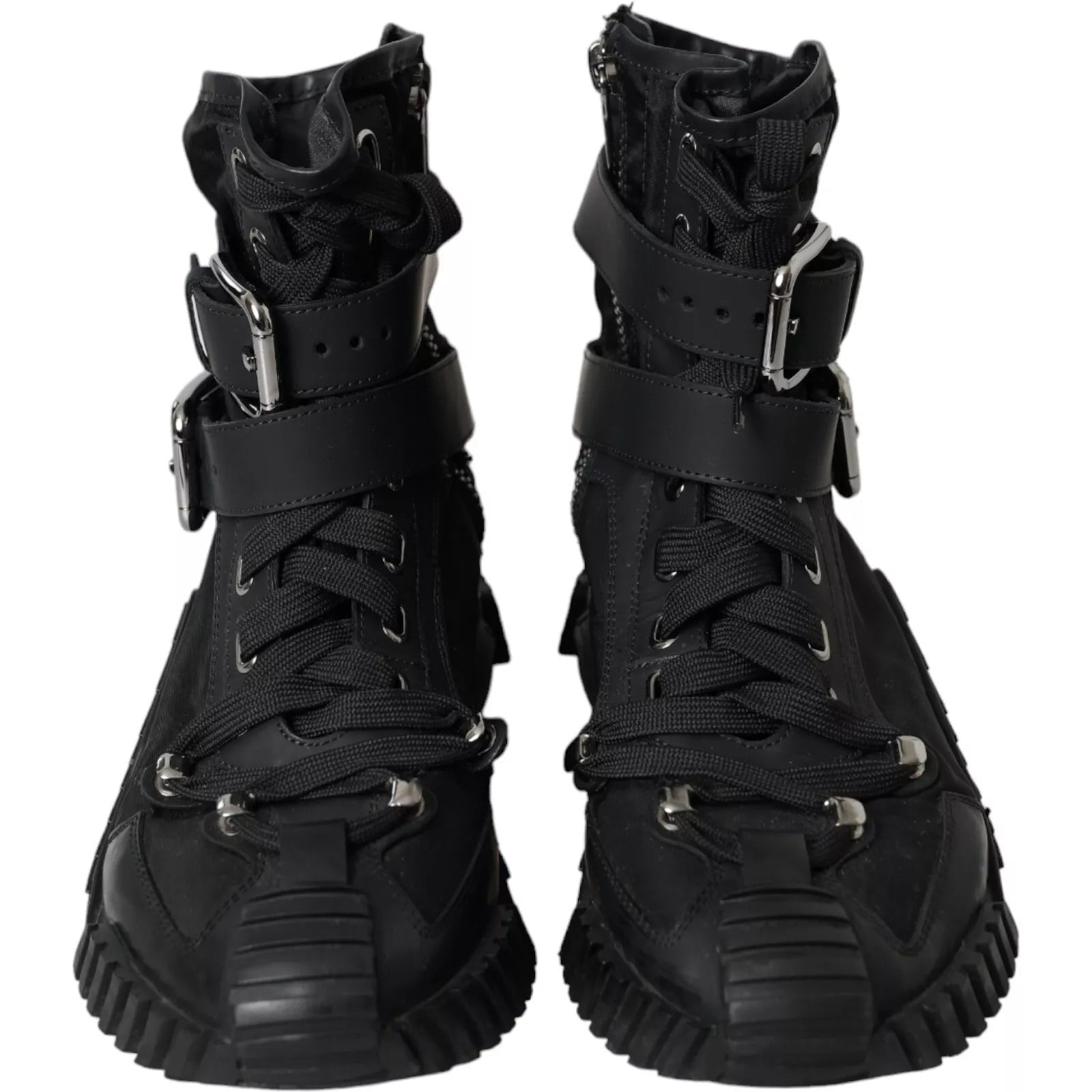 Dolce & Gabbana Black Nylon NS1 High Top Sneakers Shoes - RIMODA