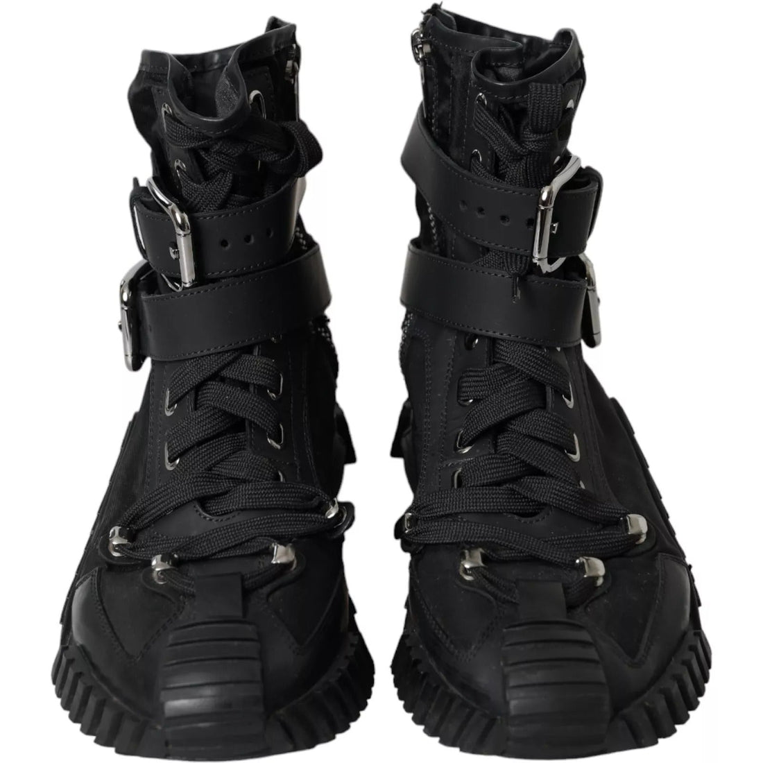 Dolce & Gabbana Black Nylon NS1 High Top Sneakers Shoes - RIMODA