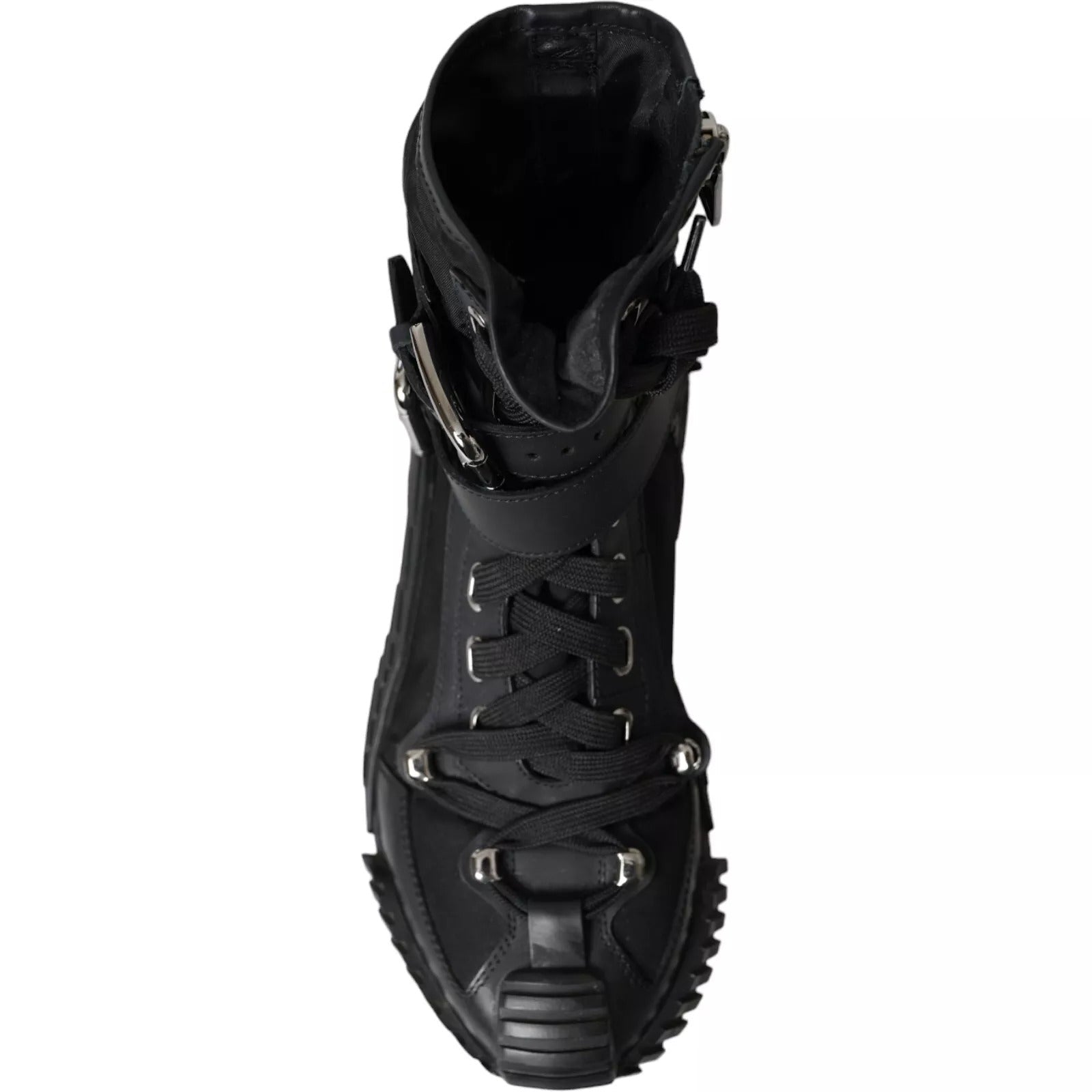 Dolce & Gabbana Black Nylon NS1 High Top Sneakers Shoes - RIMODA