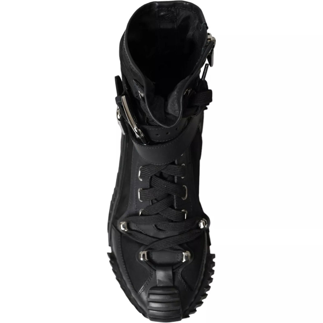 Dolce & Gabbana Black Nylon NS1 High Top Sneakers Shoes - RIMODA