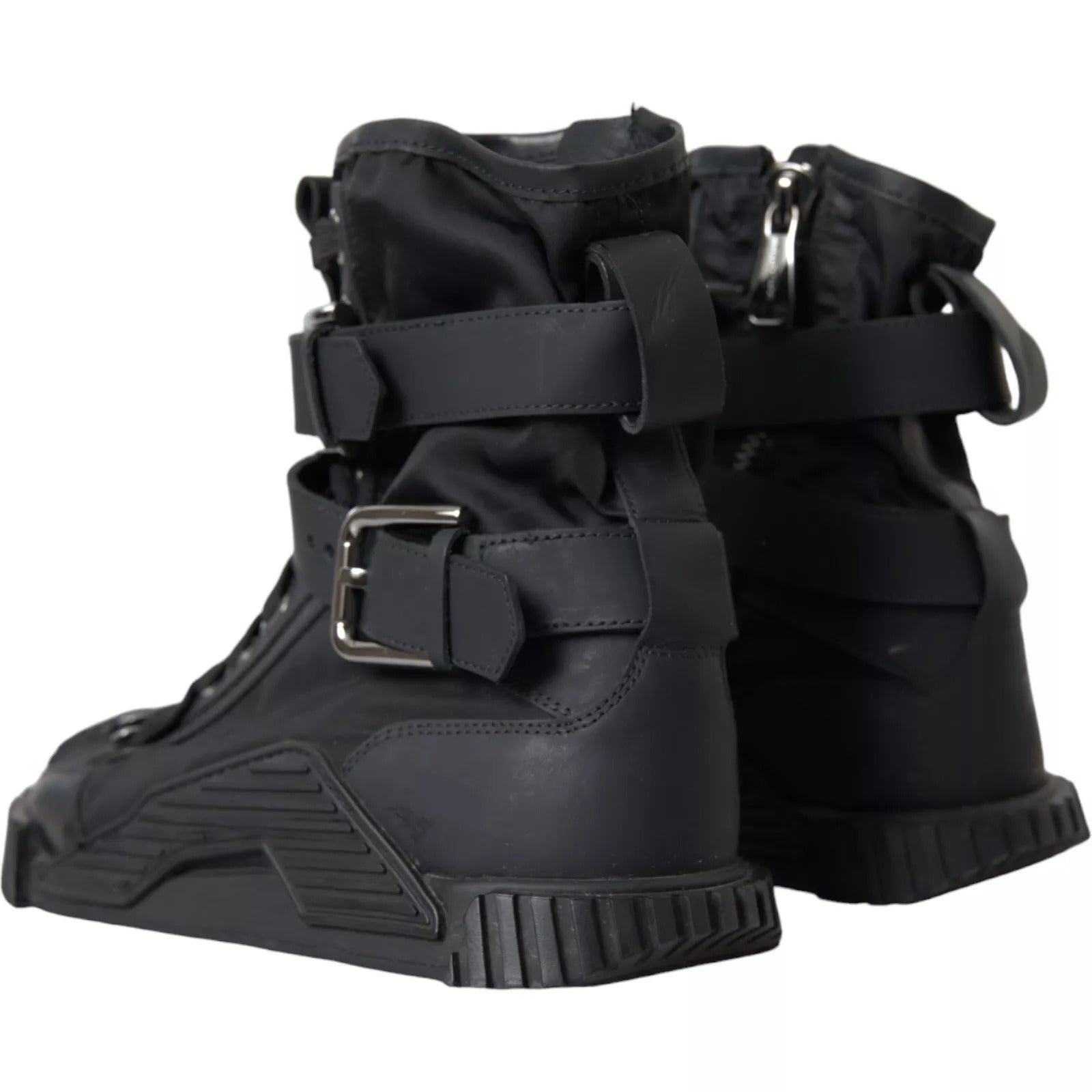 Dolce & Gabbana Black Nylon NS1 High Top Sneakers Shoes - RIMODA