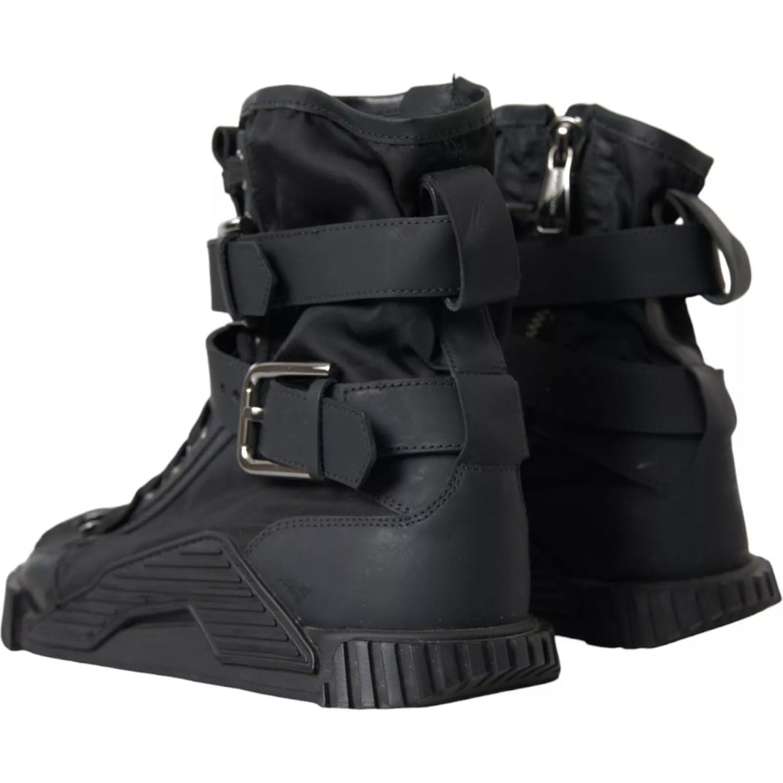 Dolce & Gabbana Black Nylon NS1 High Top Sneakers Shoes - RIMODA