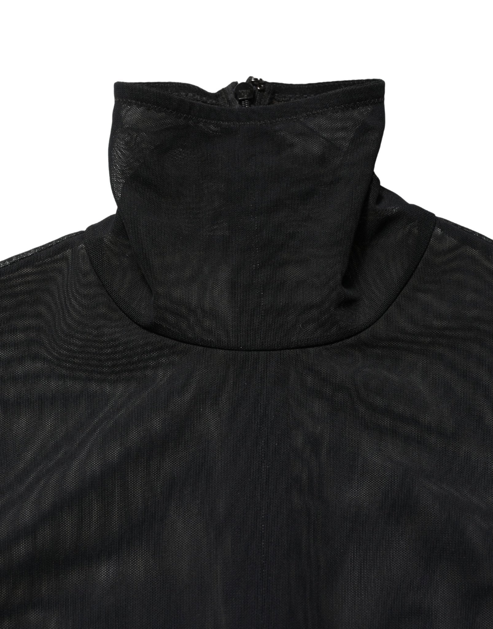 Dolce & Gabbana Black Nylon Sheer Turtleneck Jumpsuit Dress - RIMODA