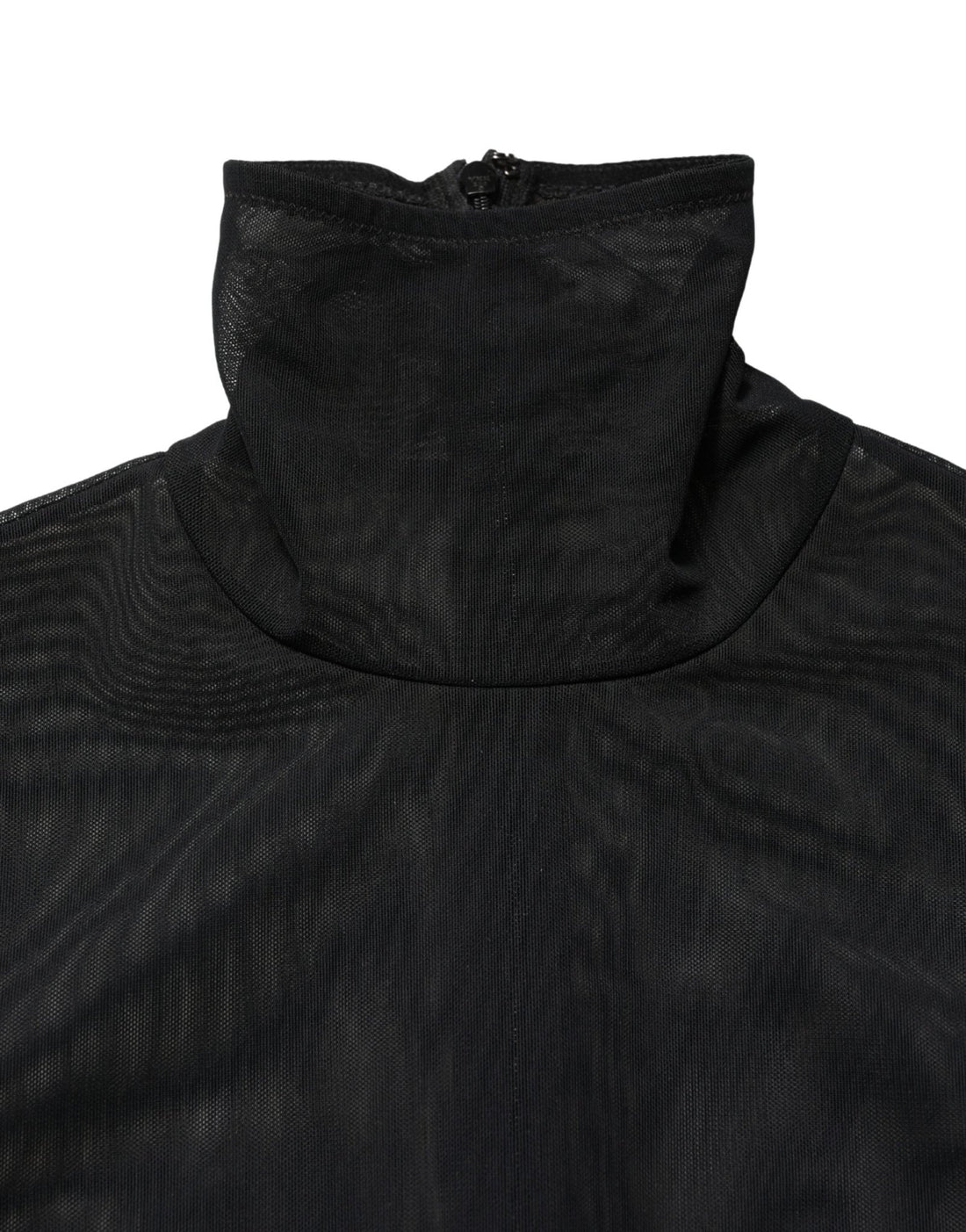 Dolce & Gabbana Black Nylon Sheer Turtleneck Jumpsuit Dress - RIMODA