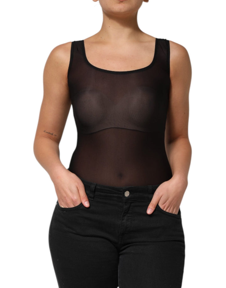 Dolce & Gabbana Black Nylon Sleeveless Round Neck Tank Top - RIMODA