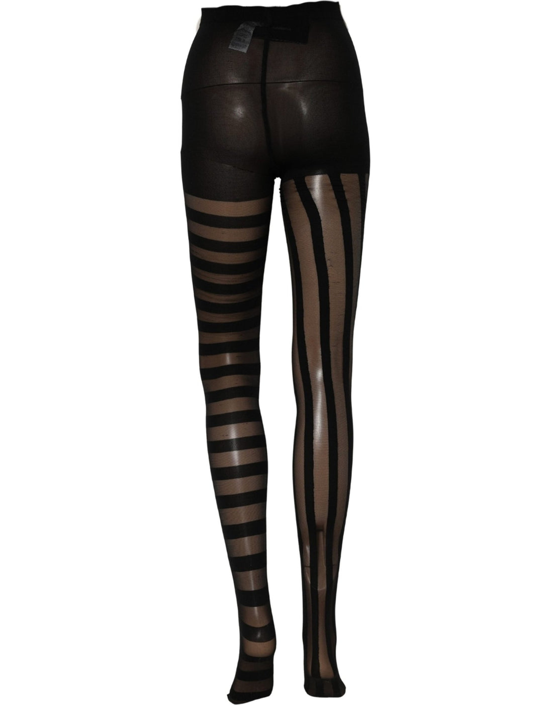 Dolce & Gabbana Black Nylon Stripes Tights Stockings Pantyhose Socks - RIMODA