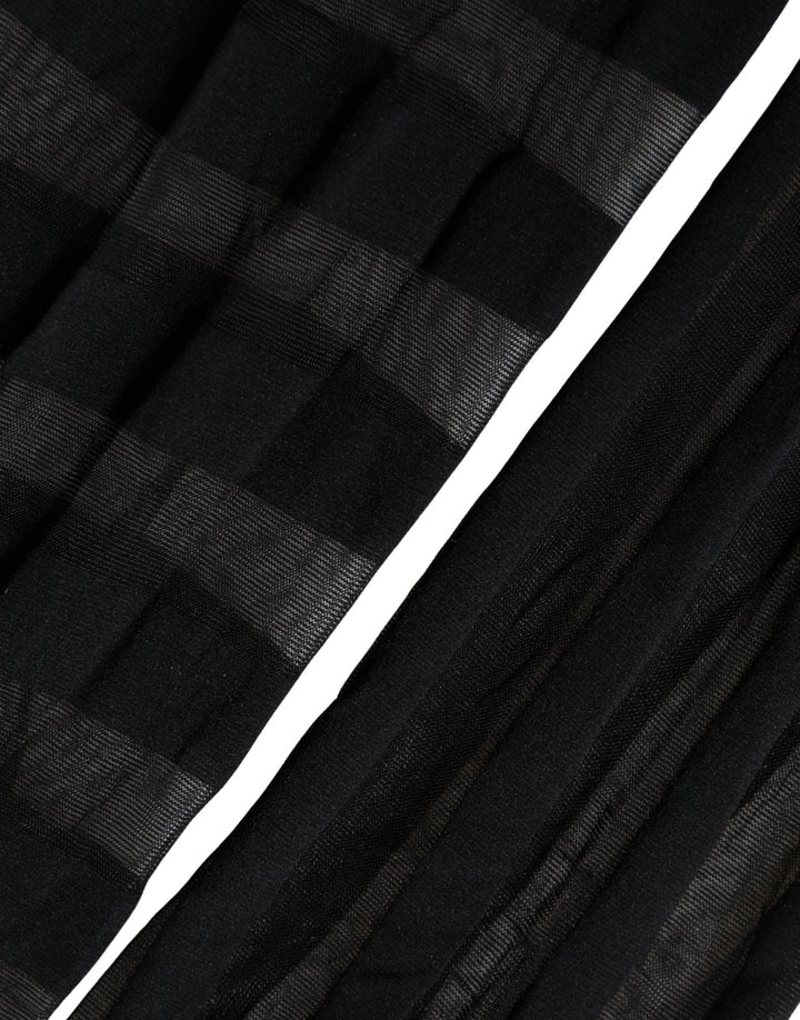 Dolce & Gabbana Black Nylon Stripes Tights Stockings Pantyhose Socks - RIMODA