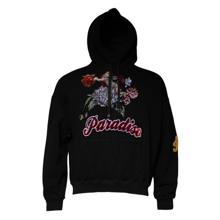 Dolce & Gabbana Black Paradiso Hooded Men Sweatshirt Sweater - RIMODA