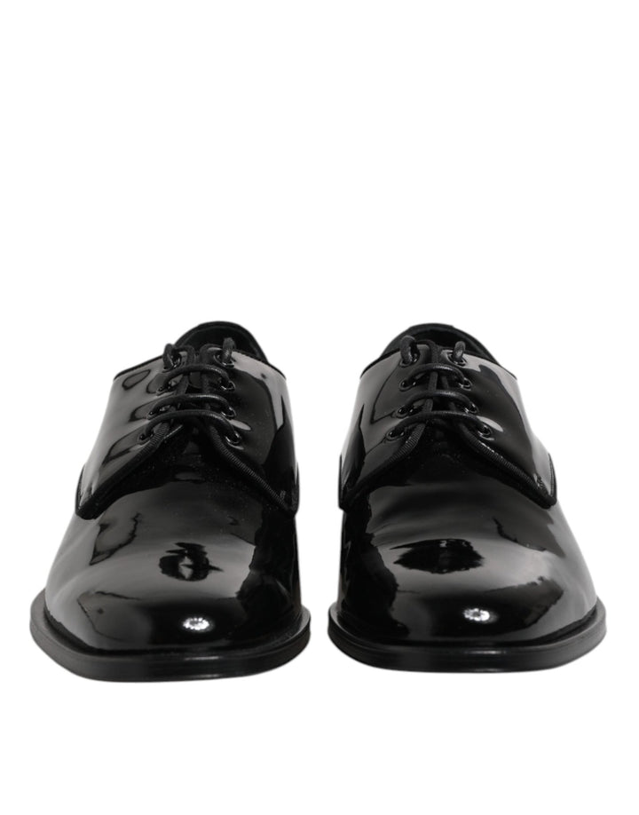 Dolce & Gabbana Black Patent Leather Derby Formal Dress Shoes - RIMODA