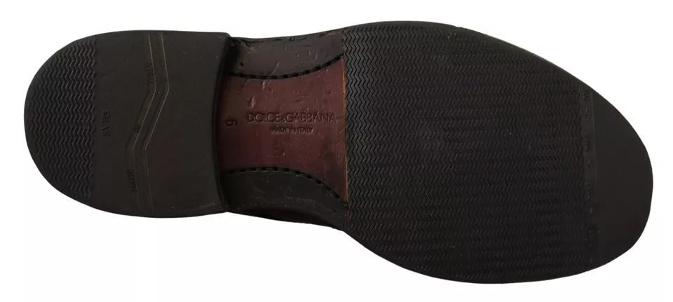 Dolce & Gabbana Black Perforated Leather Lace Up Derby Shoes - RIMODA