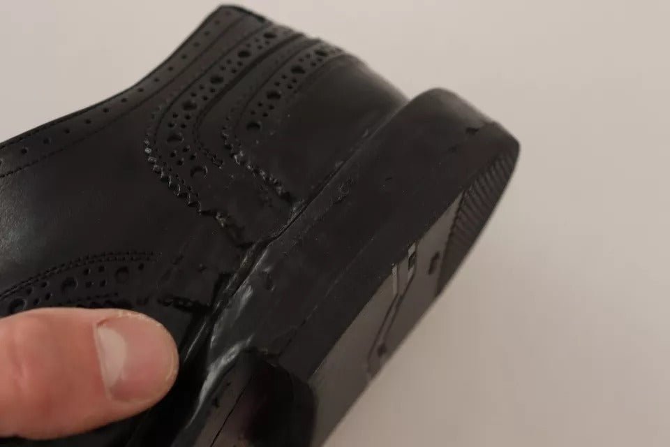 Dolce & Gabbana Black Perforated Leather Lace Up Derby Shoes - RIMODA