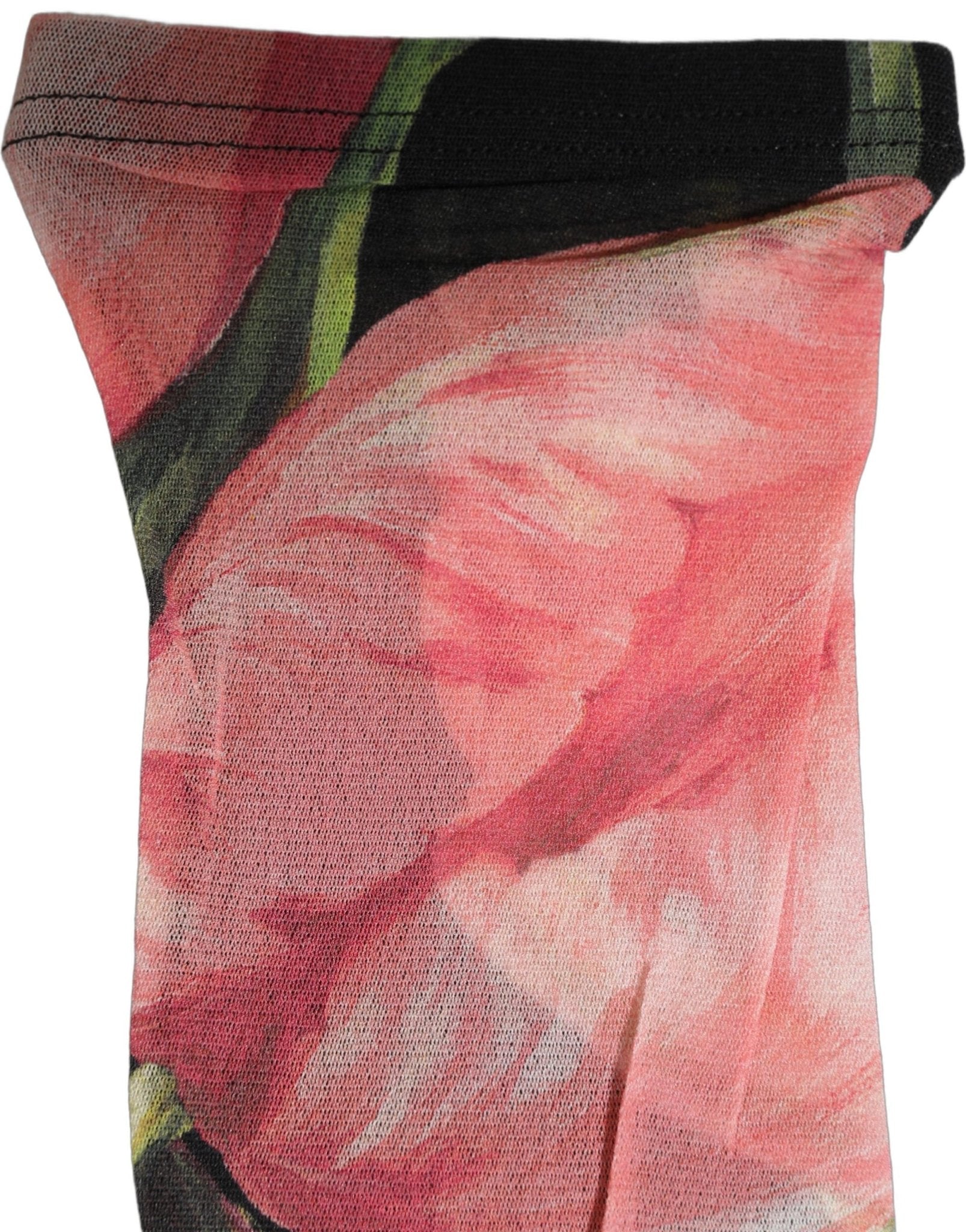 Dolce & Gabbana Black Pink Floral Tulip Nylon Stockings Socks - RIMODA
