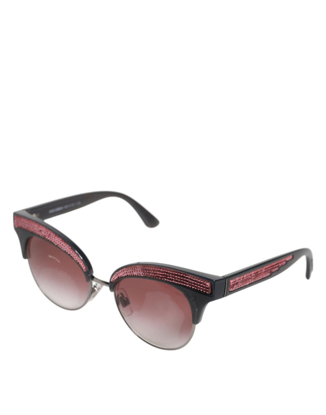Dolce & Gabbana Black Pink Mirrored Cat Eye DG6109 Sequined Sunglasses - RIMODA
