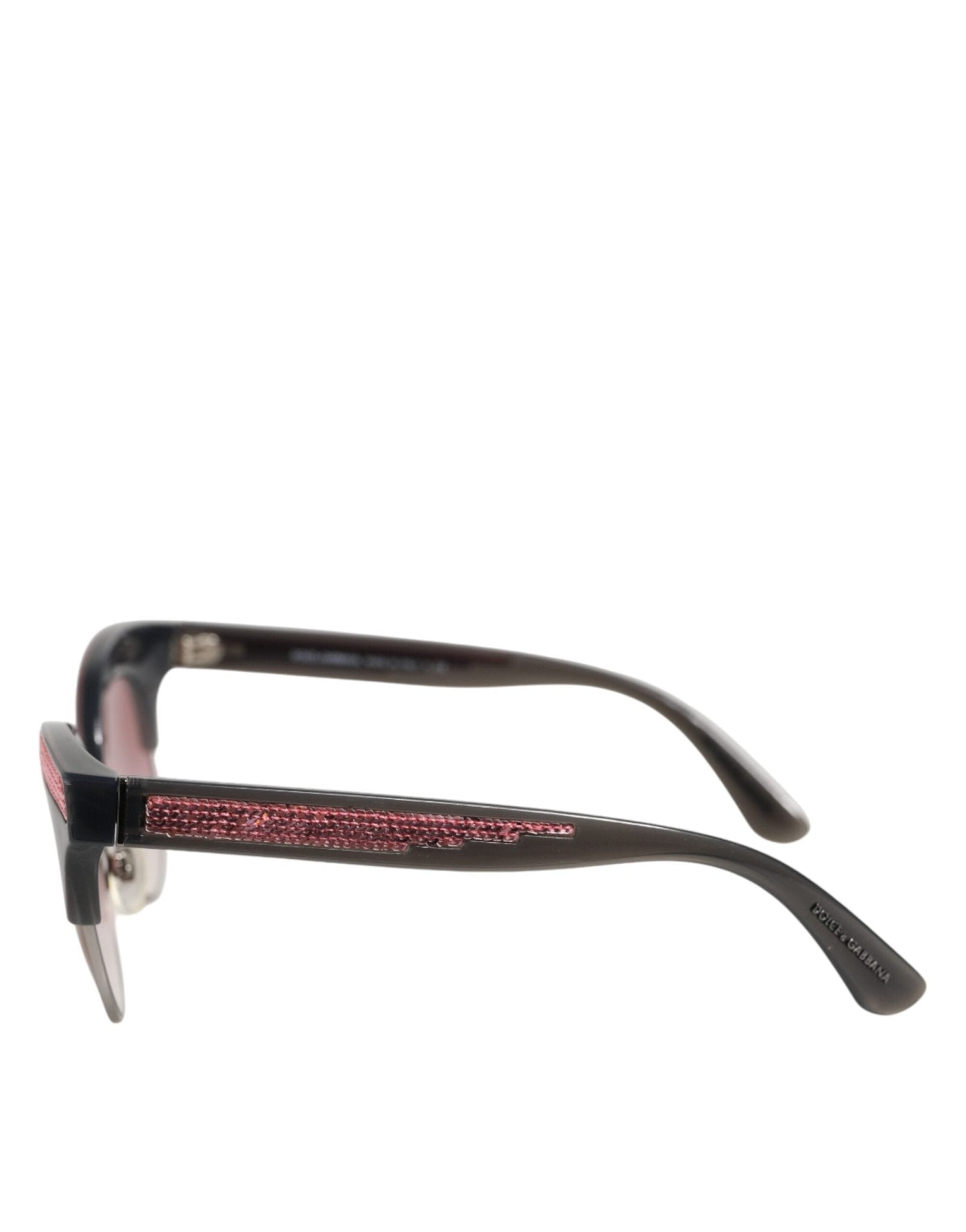 Dolce & Gabbana Black Pink Mirrored Cat Eye Sequined Sunglasses - RIMODA