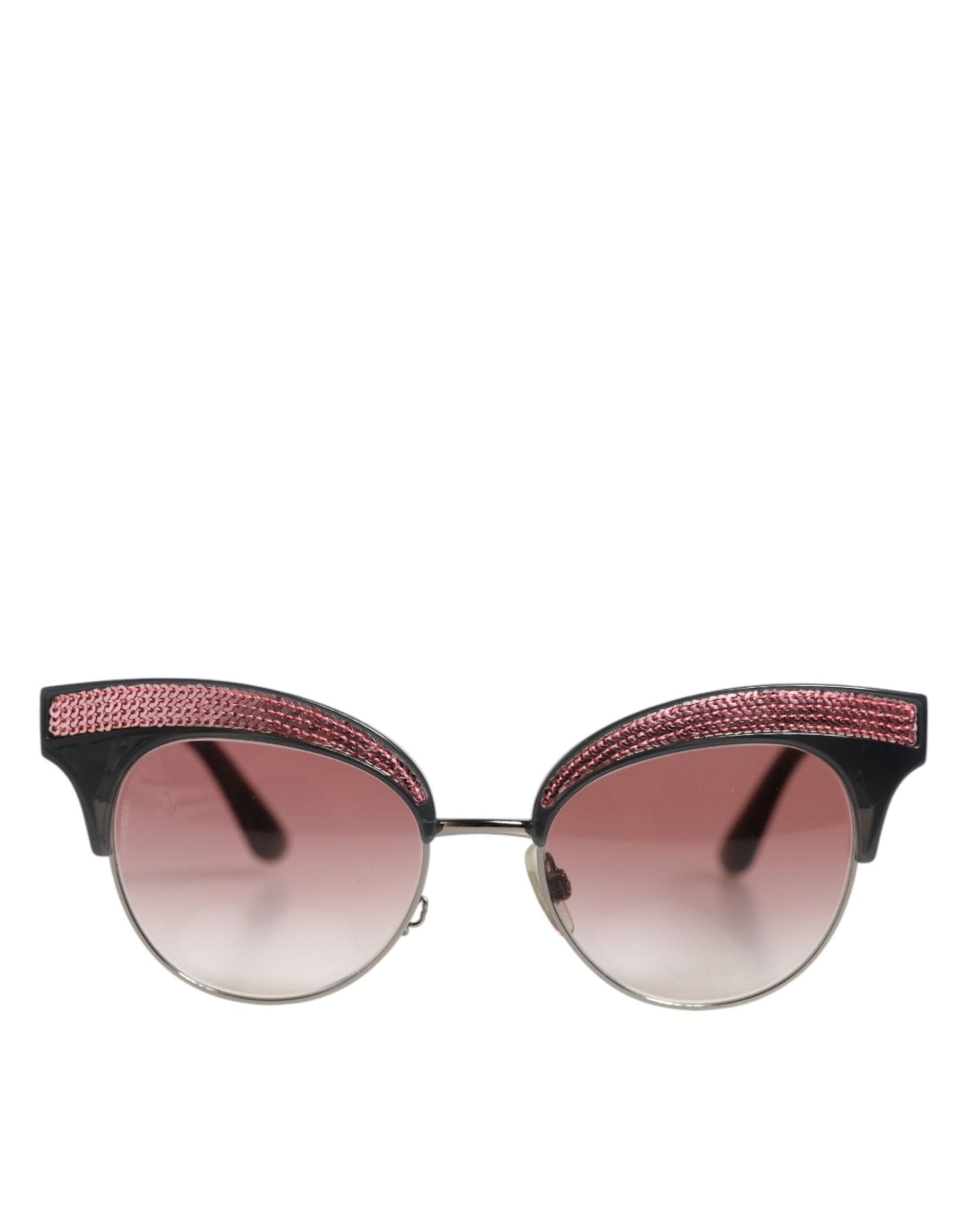 Dolce & Gabbana Black Pink Mirrored Cat Eye Sequined Sunglasses - RIMODA
