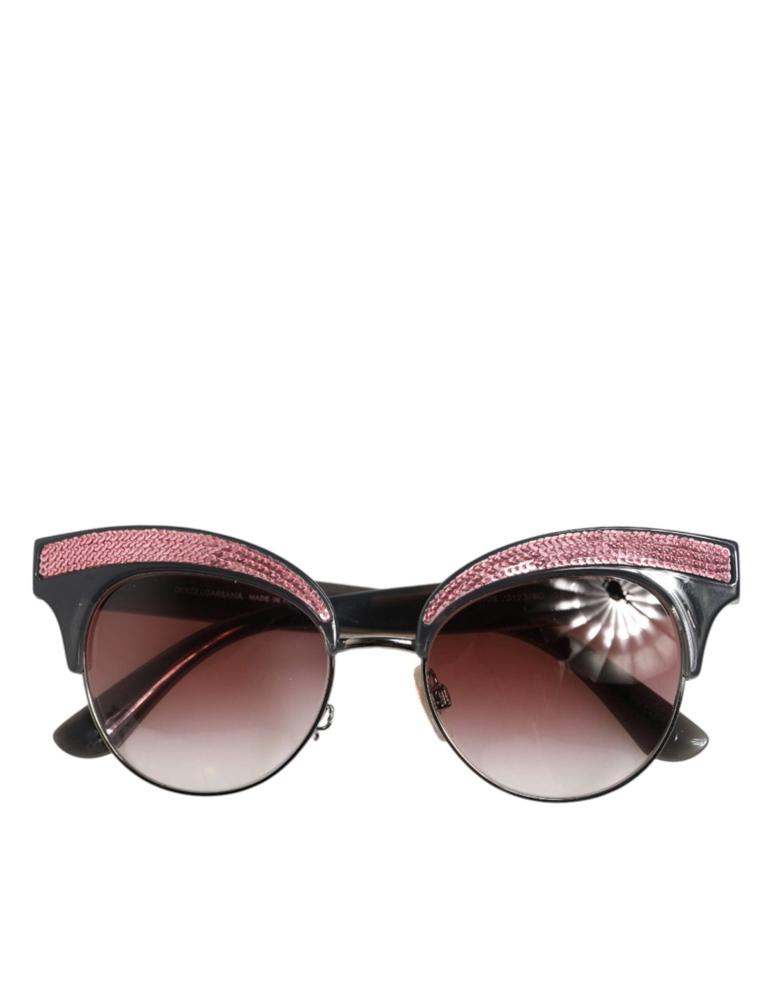 Dolce & Gabbana Black Pink Mirrored Cat Eye Sequined Sunglasses - RIMODA