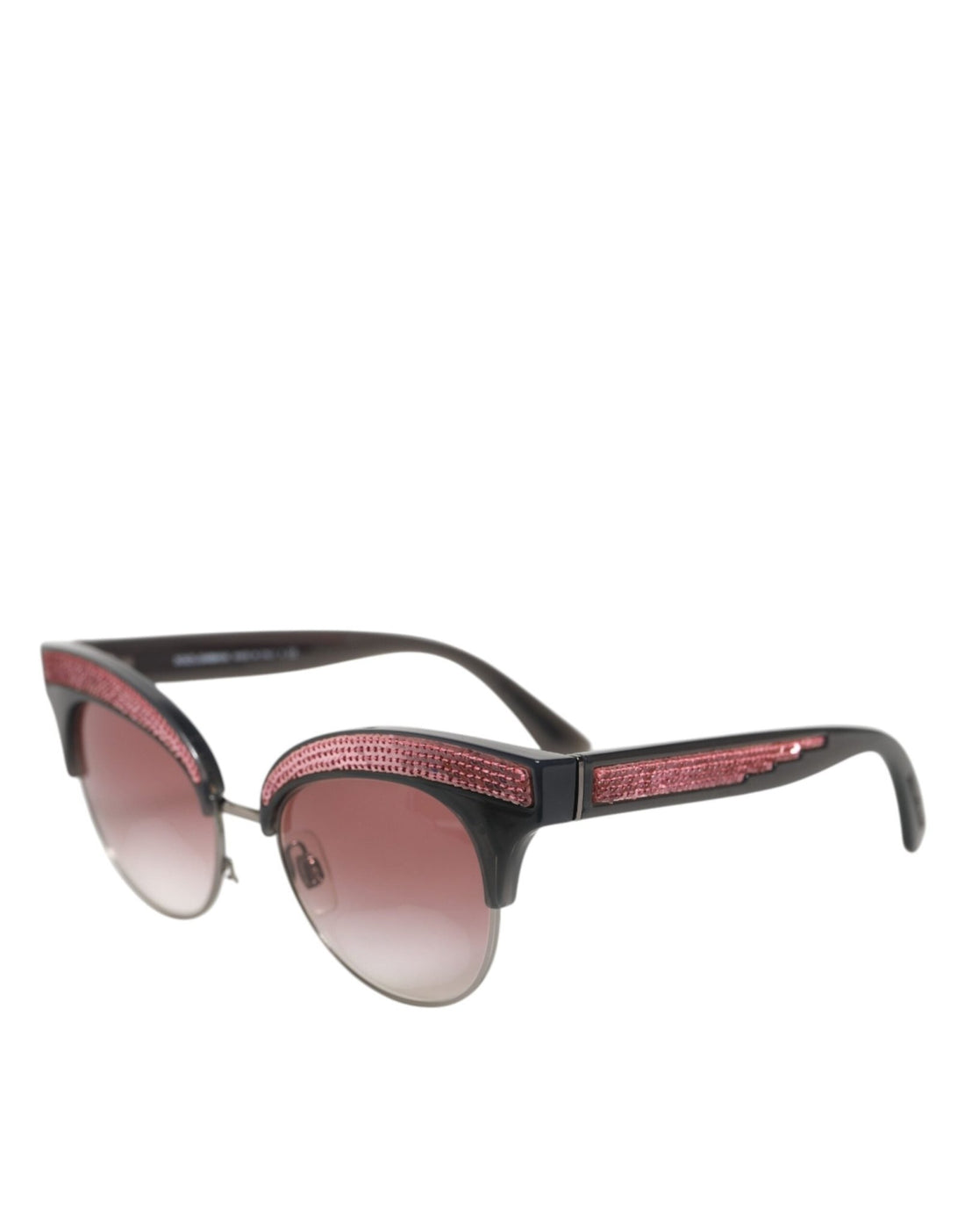 Dolce & Gabbana Black Pink Mirrored Cat Eye Sequined Sunglasses - RIMODA