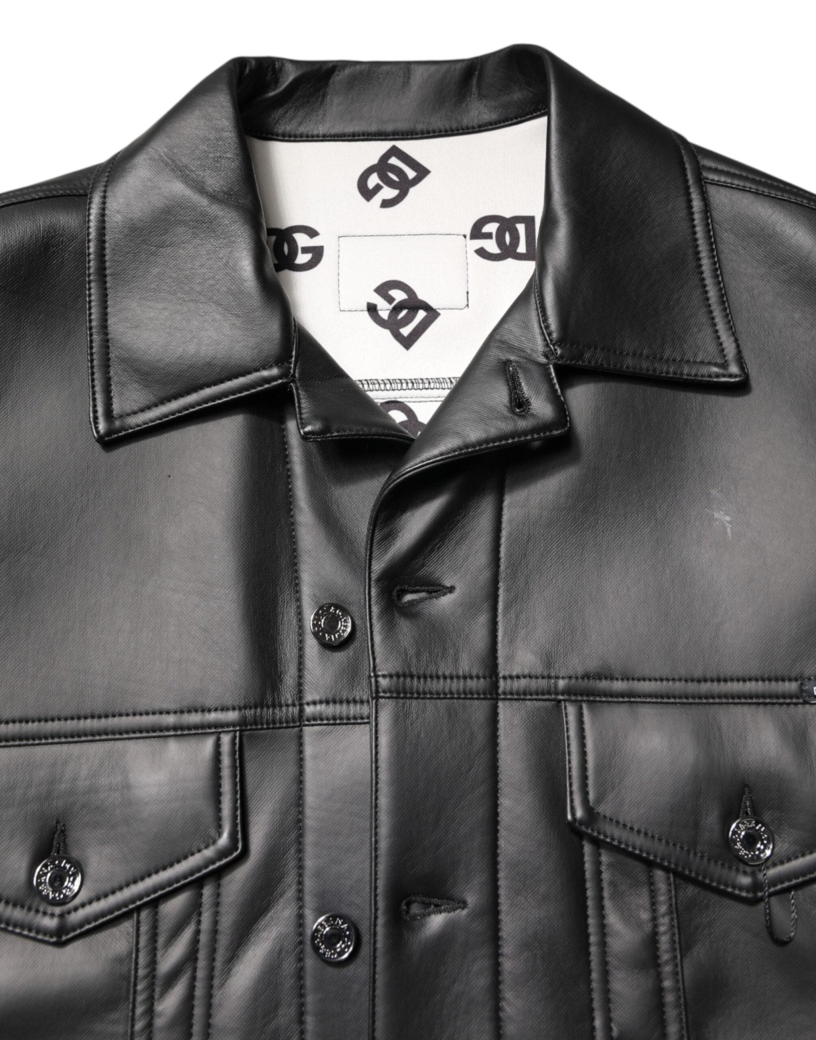 Dolce & Gabbana Black Polyester Button Down Biker Jacket - RIMODA