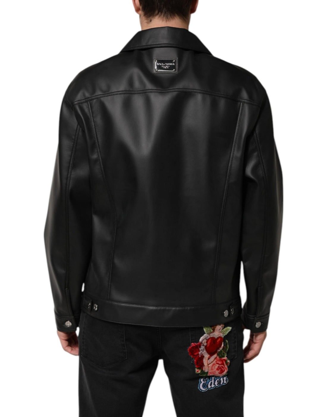 Dolce & Gabbana Black Polyester Button Down Biker Jacket - RIMODA