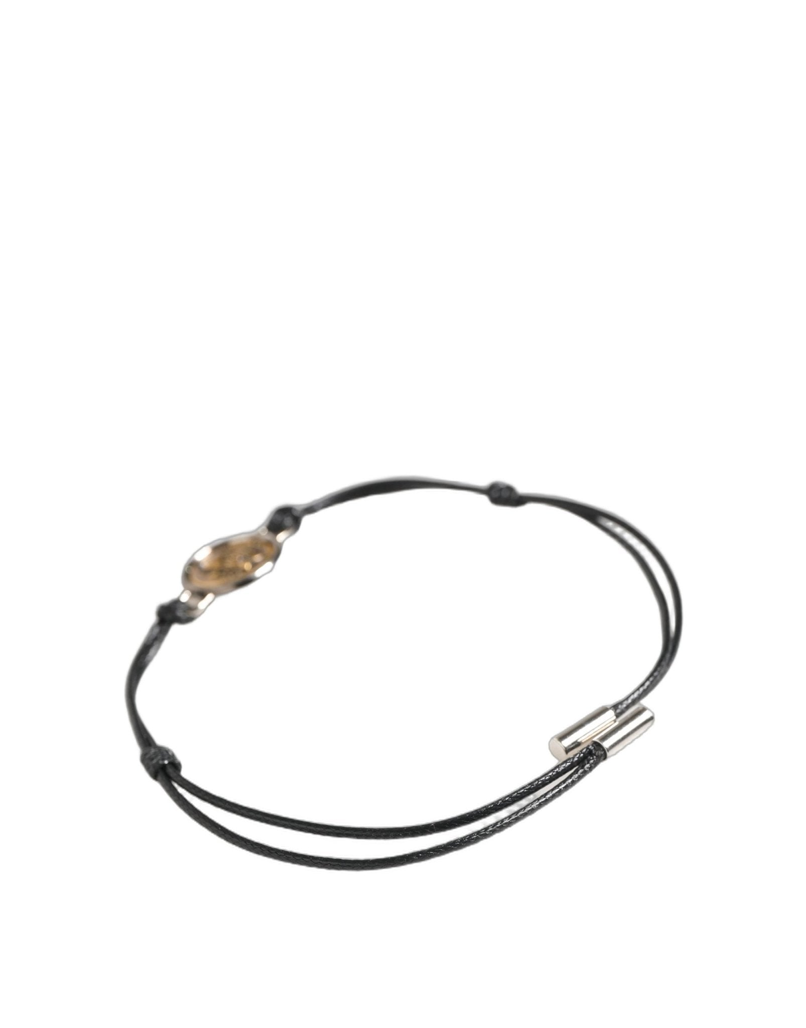 Dolce & Gabbana Black Polyester Cord Gold Tone Roman Coin Charm Bracelet - RIMODA