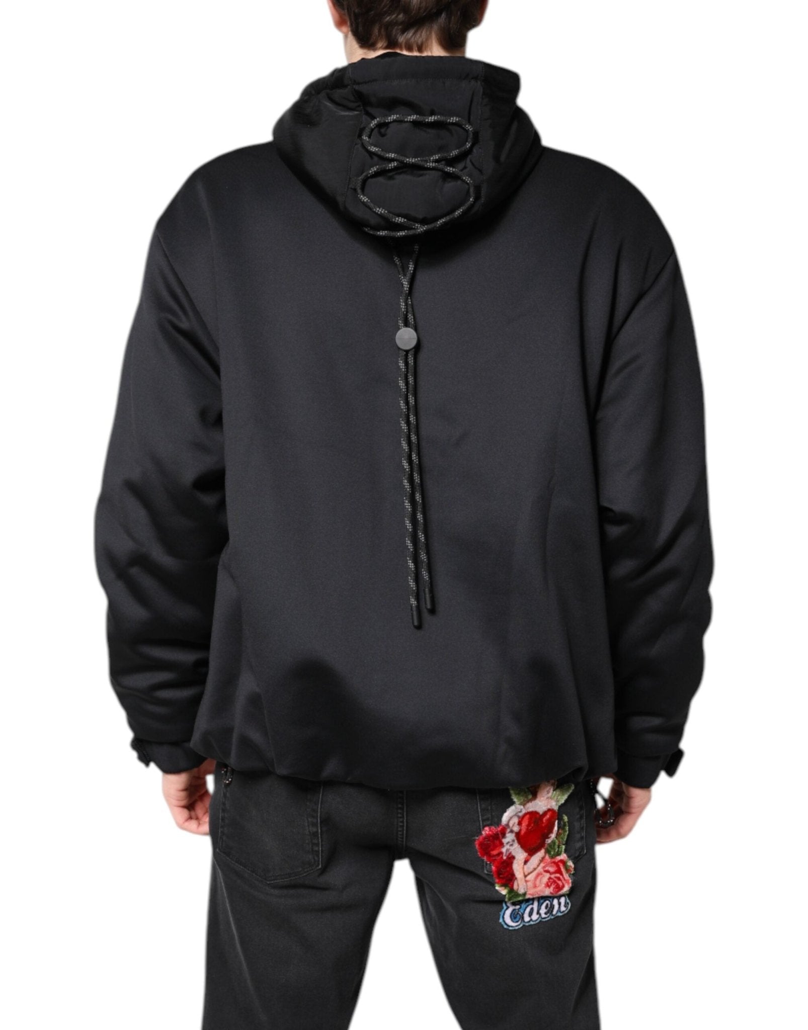 Dolce & Gabbana Black Polyester DG Hooded Full Zip Jacket - RIMODA